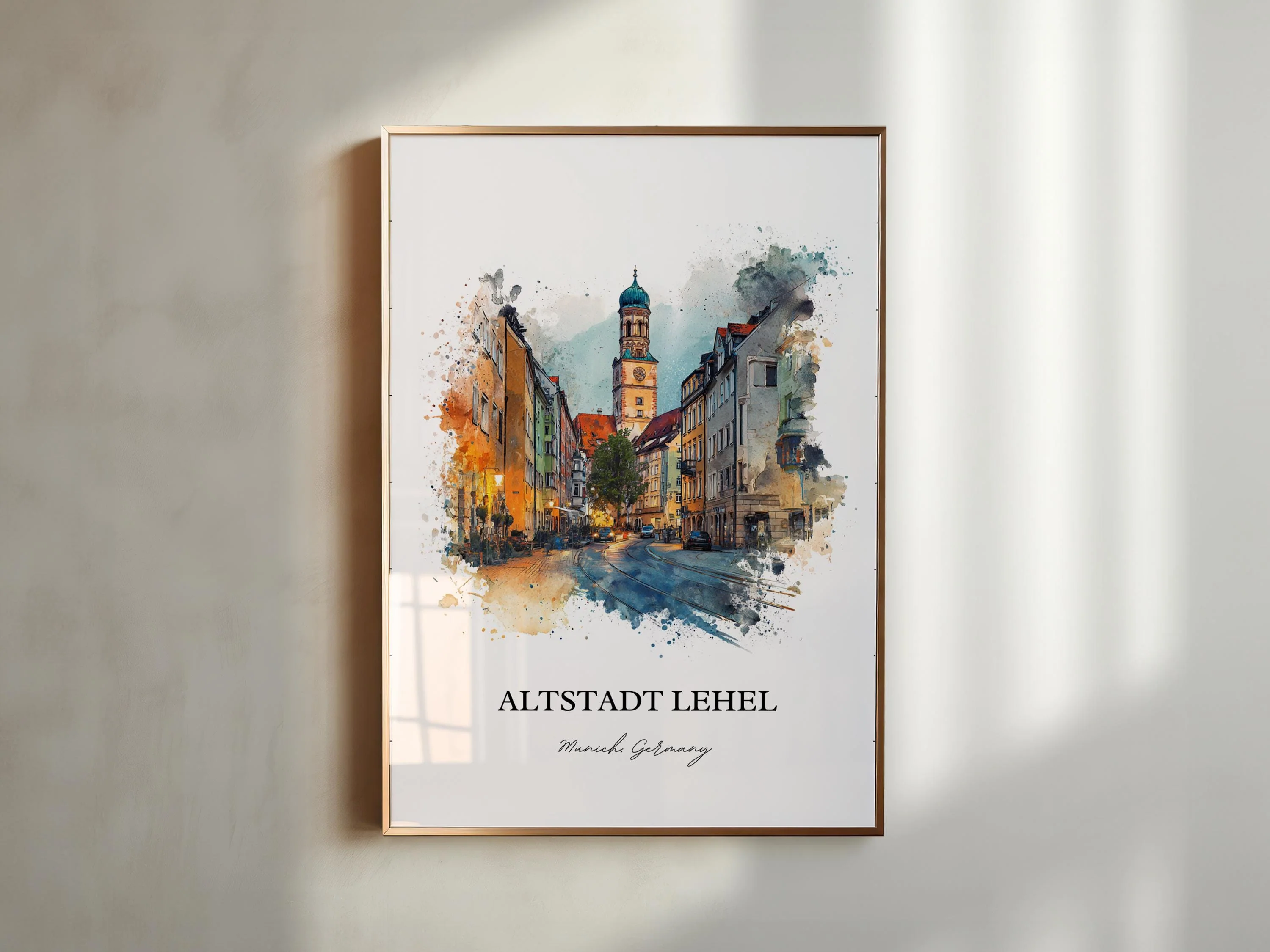 Altstadt Lehel, Germany – Watercolor Art Print - Image 6