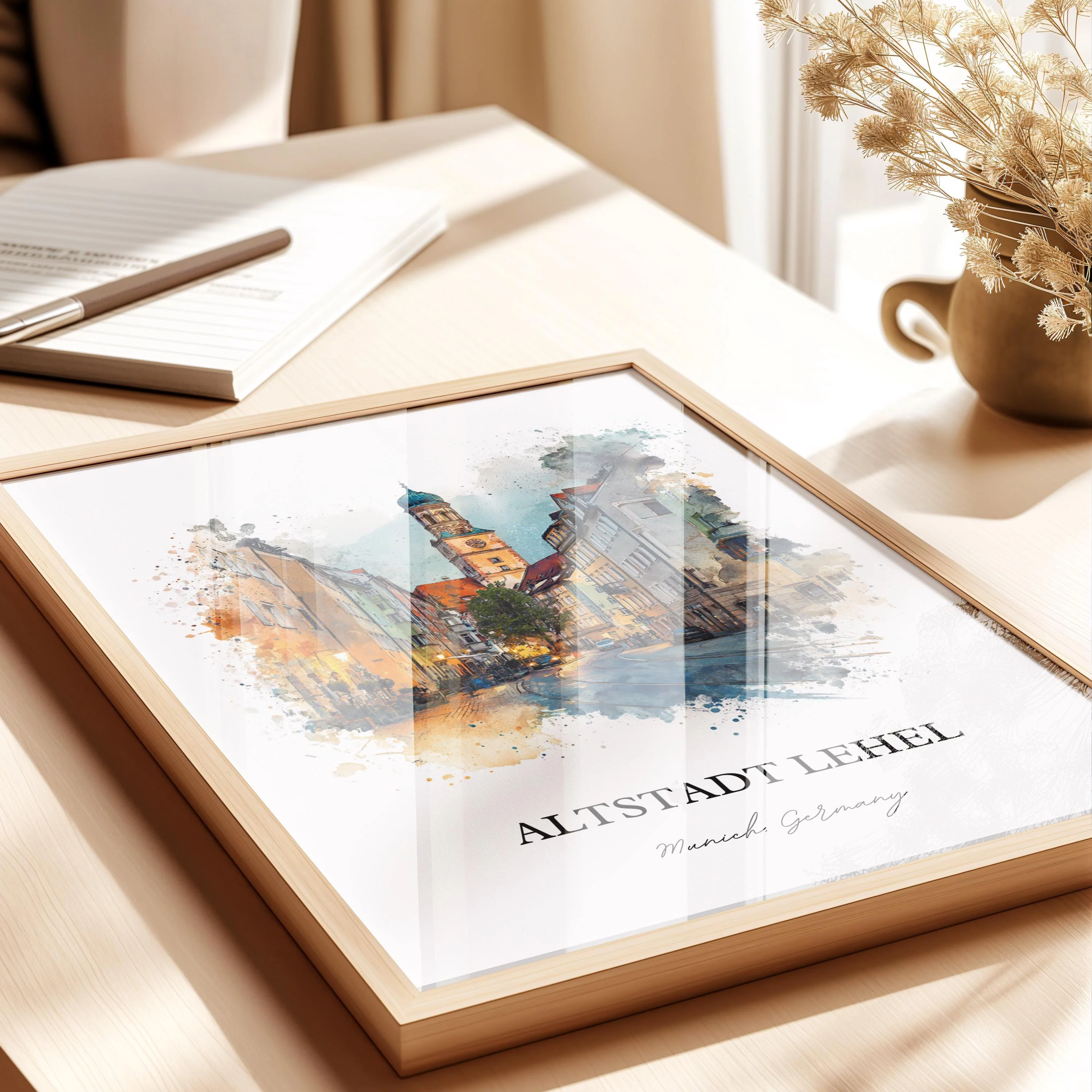 Altstadt Lehel, Germany – Watercolor Art Print - Image 7