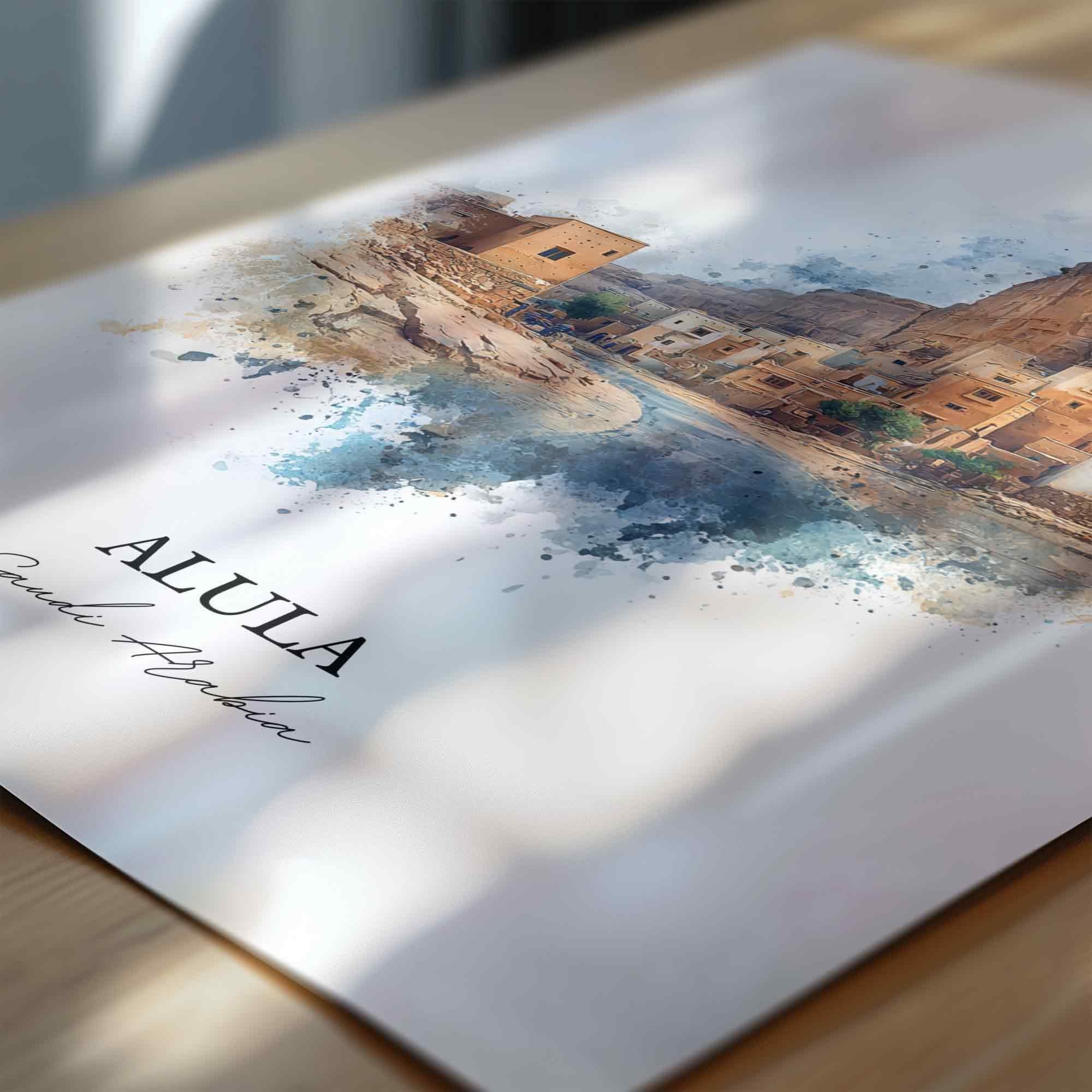 Alula, Saudi Arabia – Watercolor Art Print - Image 2