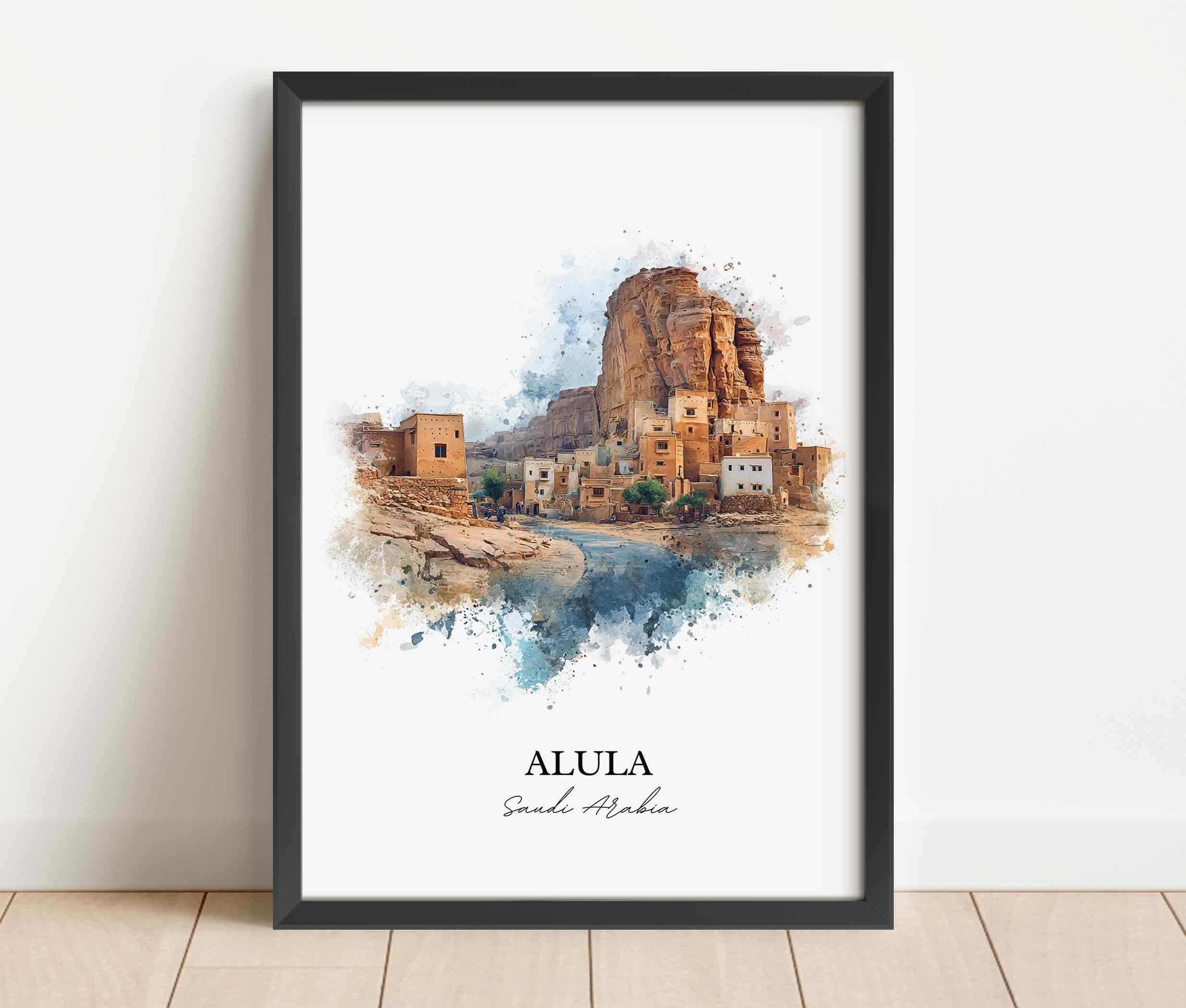 Alula, Saudi Arabia – Watercolor Art Print - Image 7