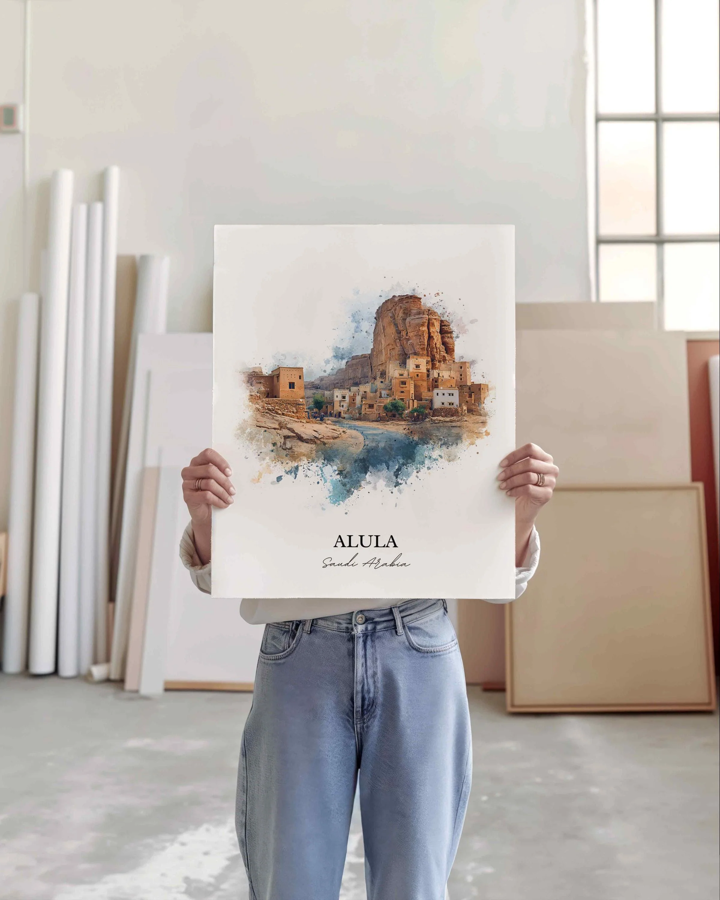 Alula, Saudi Arabia – Watercolor Art Print - Image 8