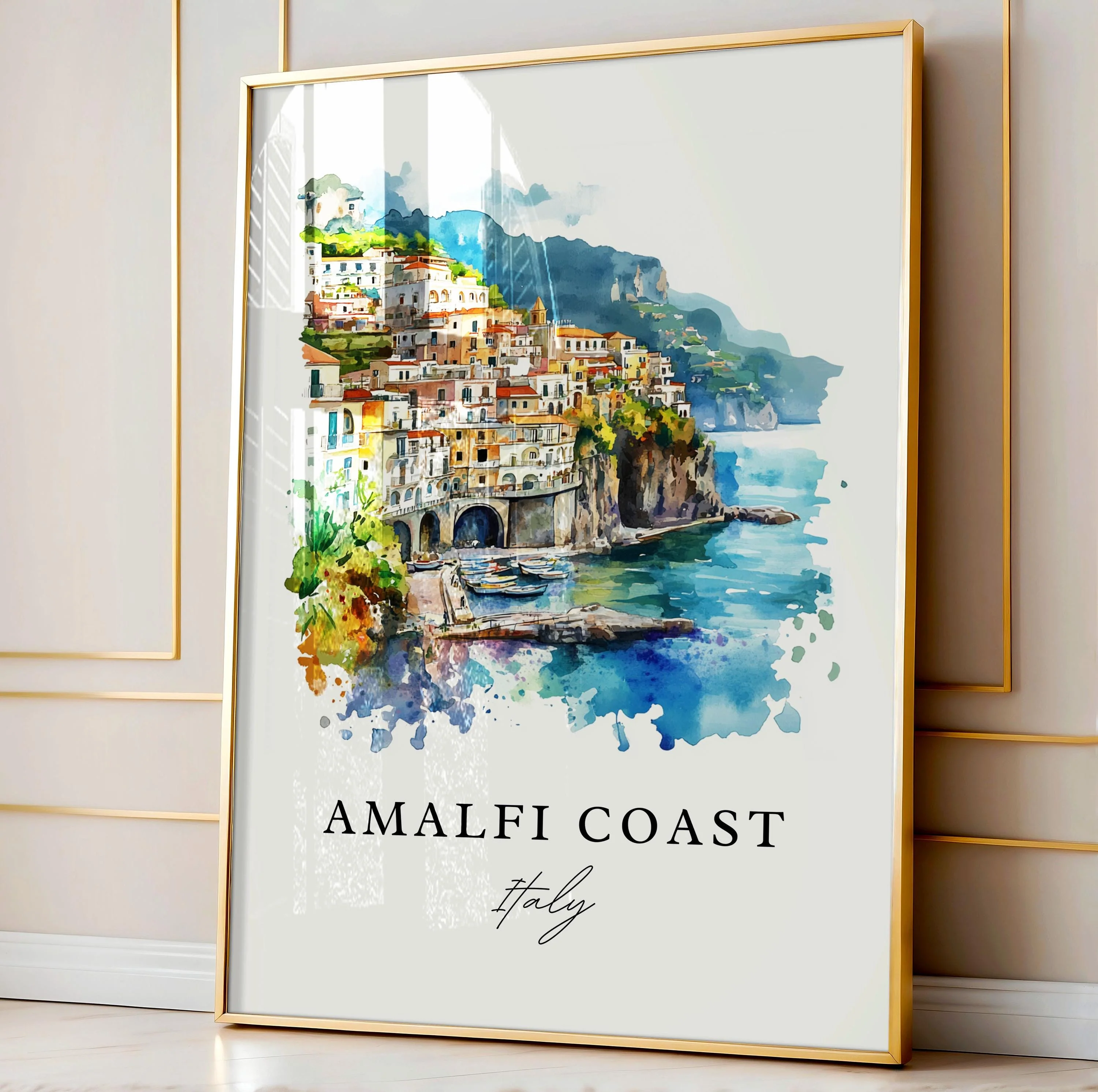 Amalfi Coast, Italy – Watercolor Art Print - Image 2