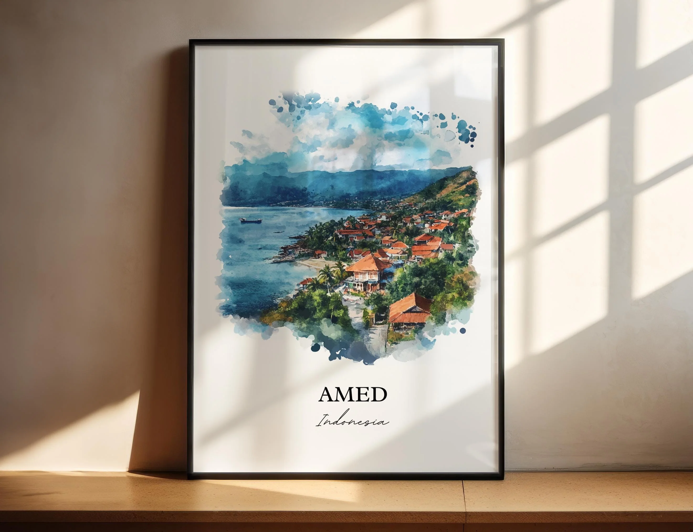 Amed, Indonesia – Watercolor Art Print