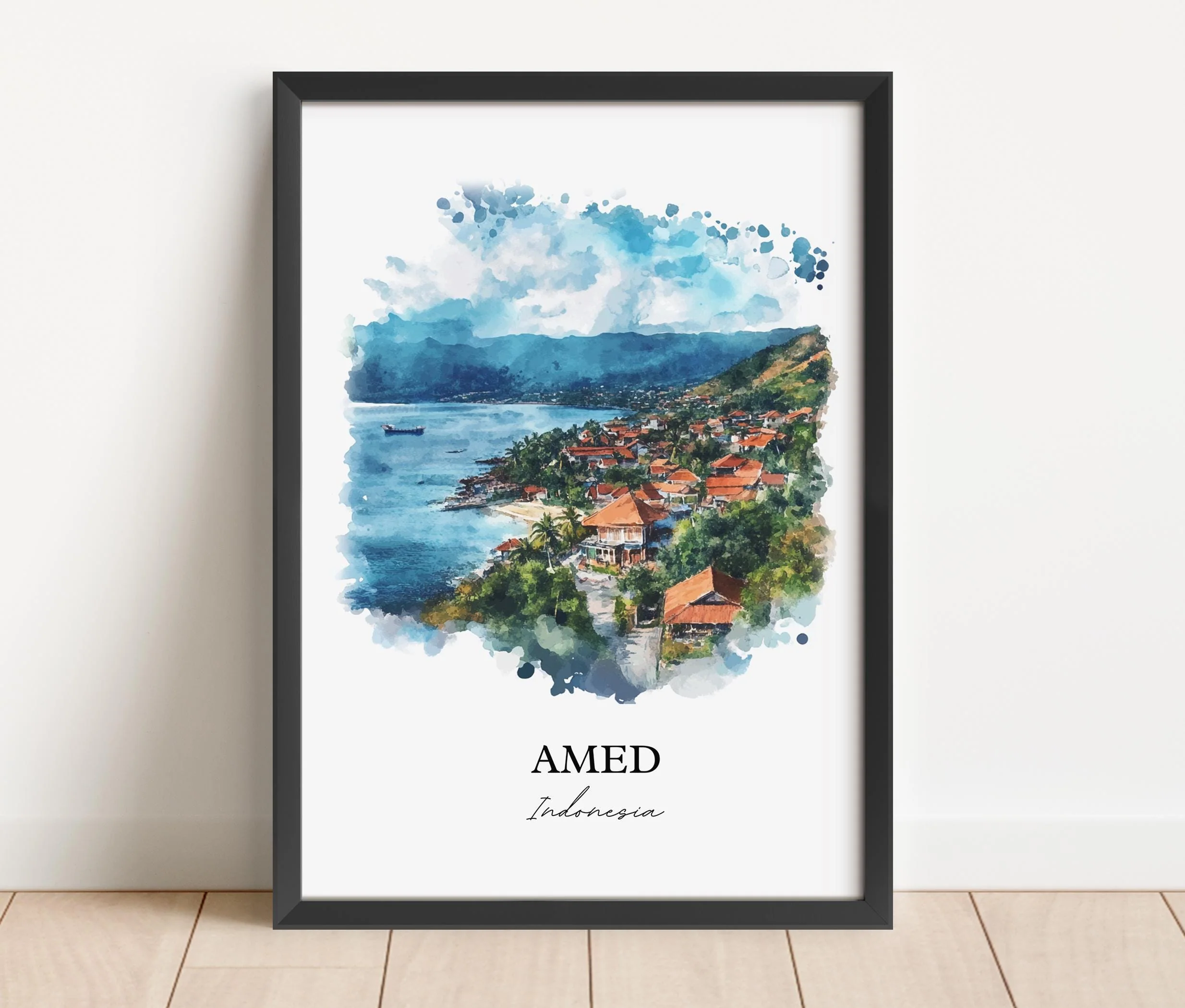 Amed, Indonesia – Watercolor Art Print - Image 6