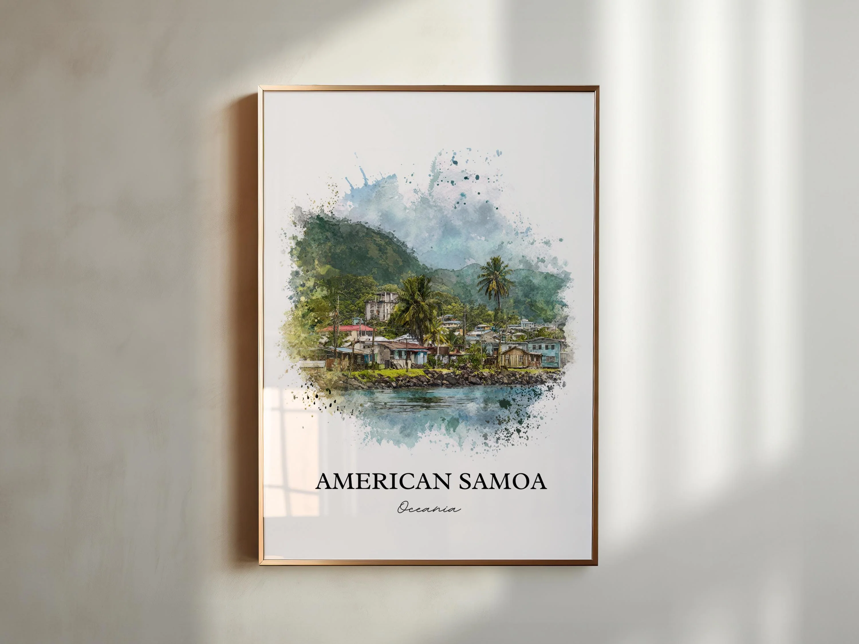 American Samoa, Samoa – Watercolor Art Print - Image 3