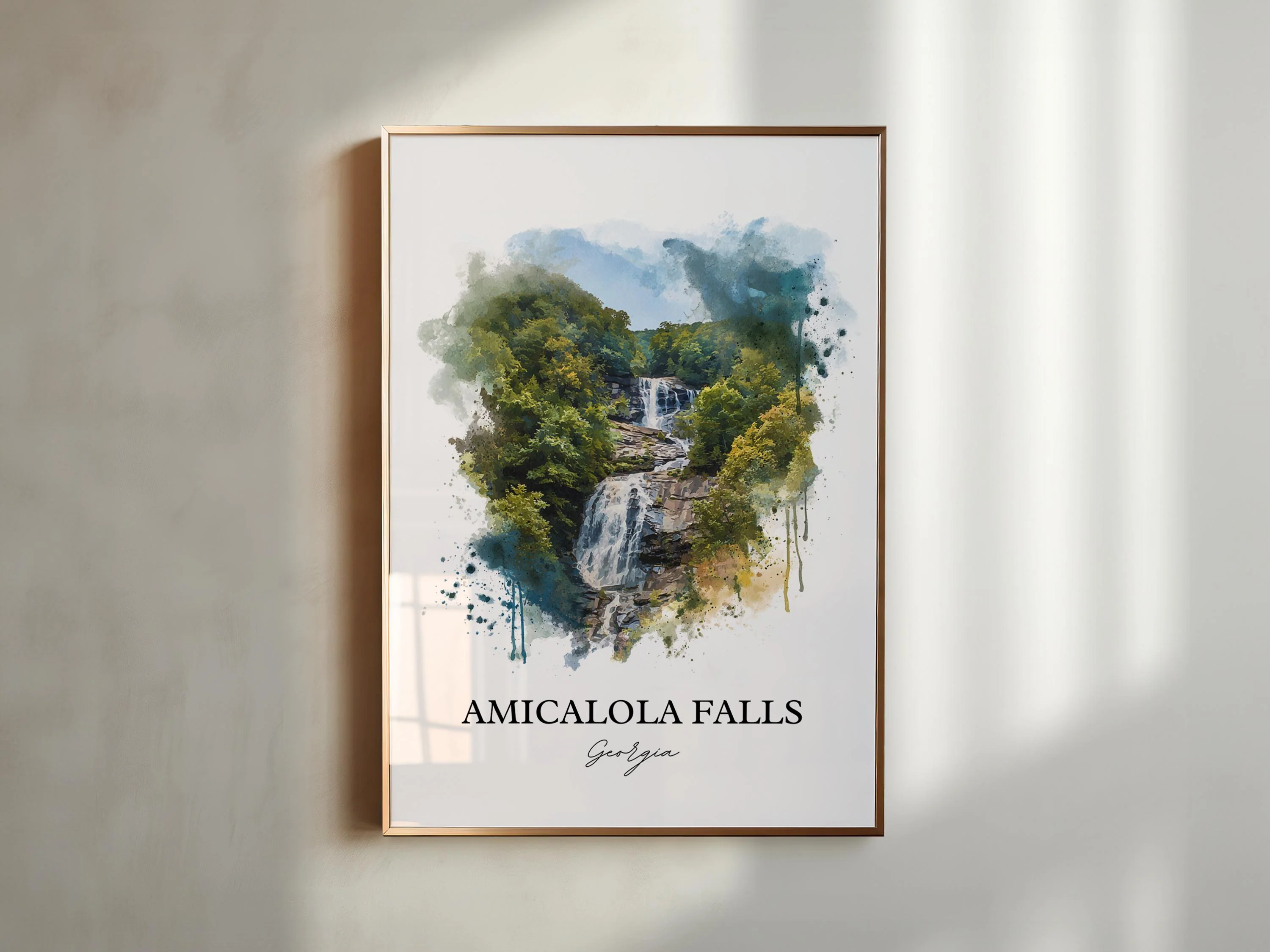Amicalola Falls, USA – Watercolor Art Print - Image 5