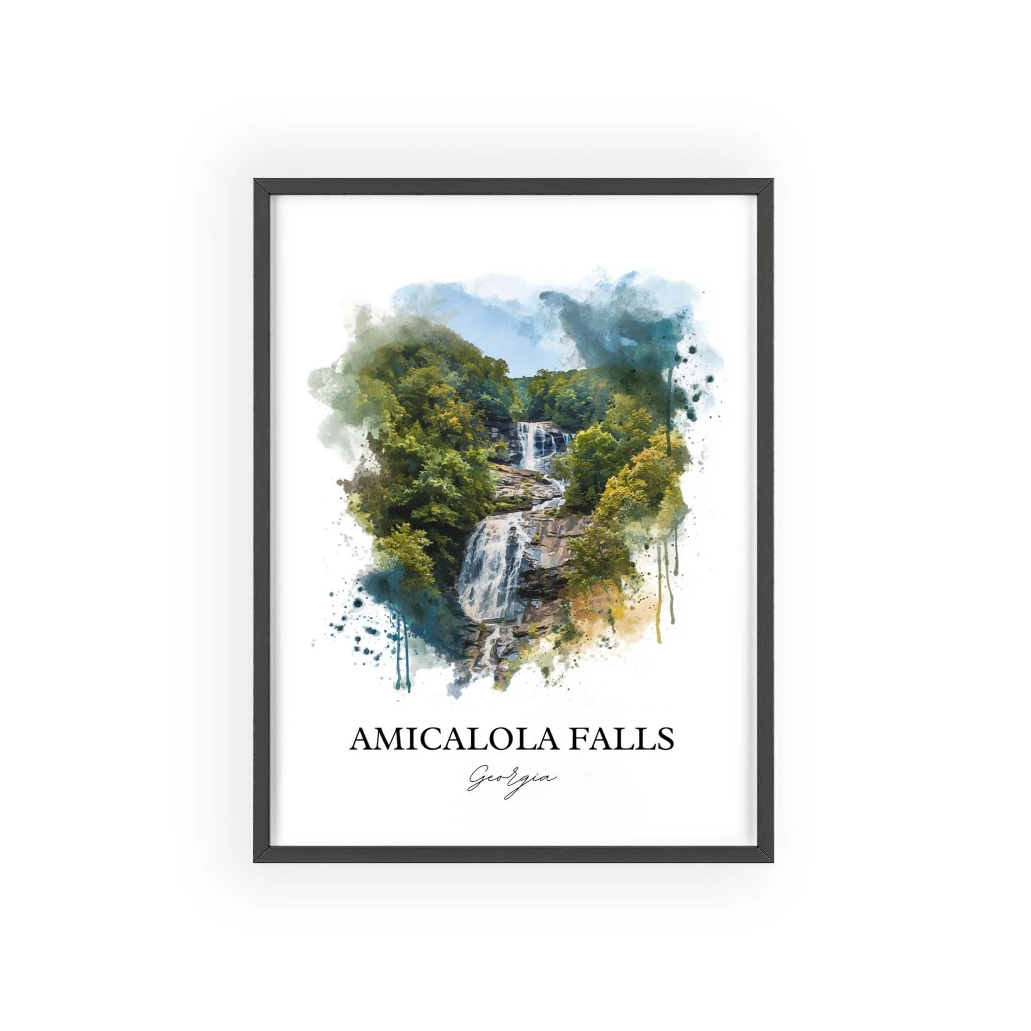 Amicalola Falls, USA – Watercolor Art Print - Image 7
