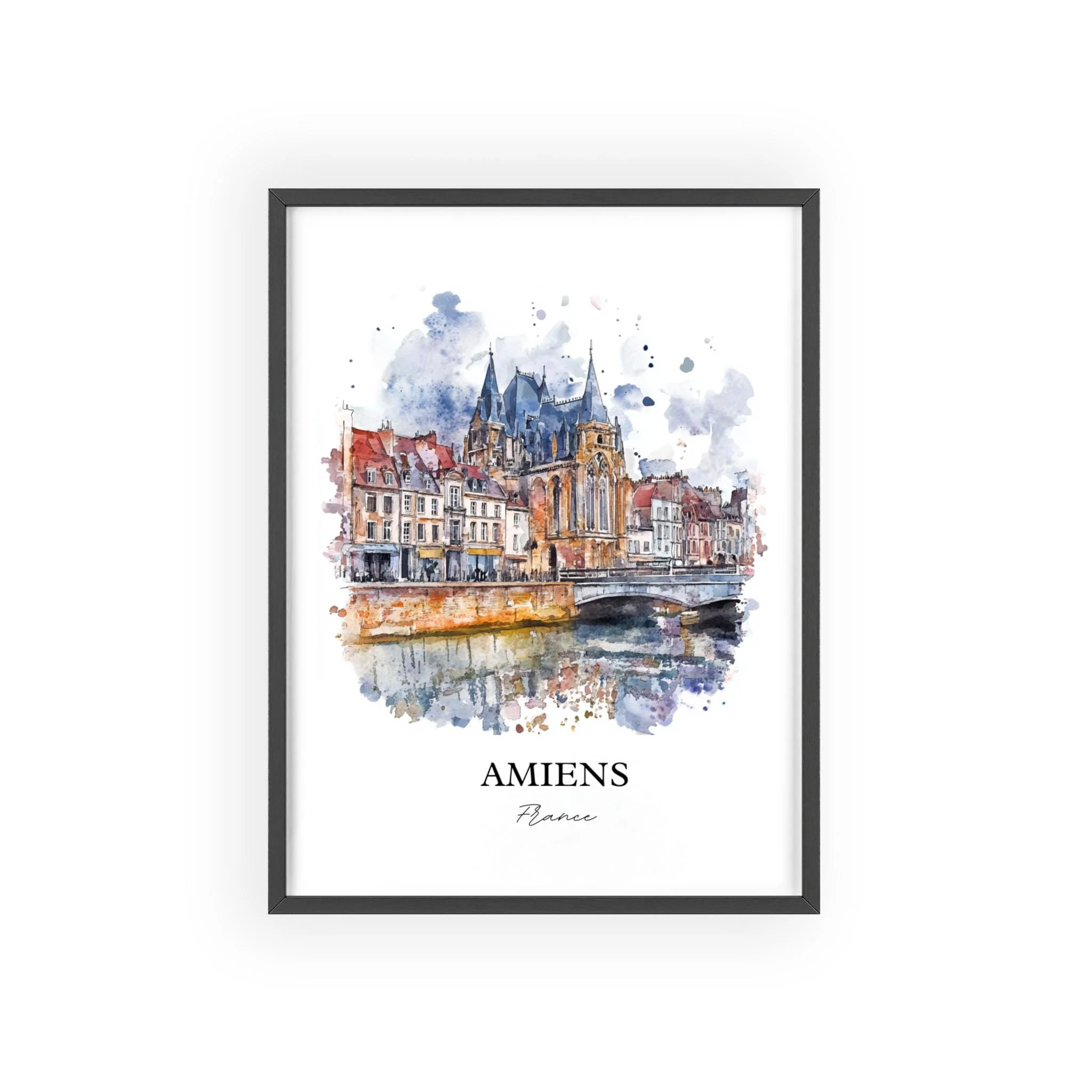 Amiens, France – Watercolor Art Print - Image 7