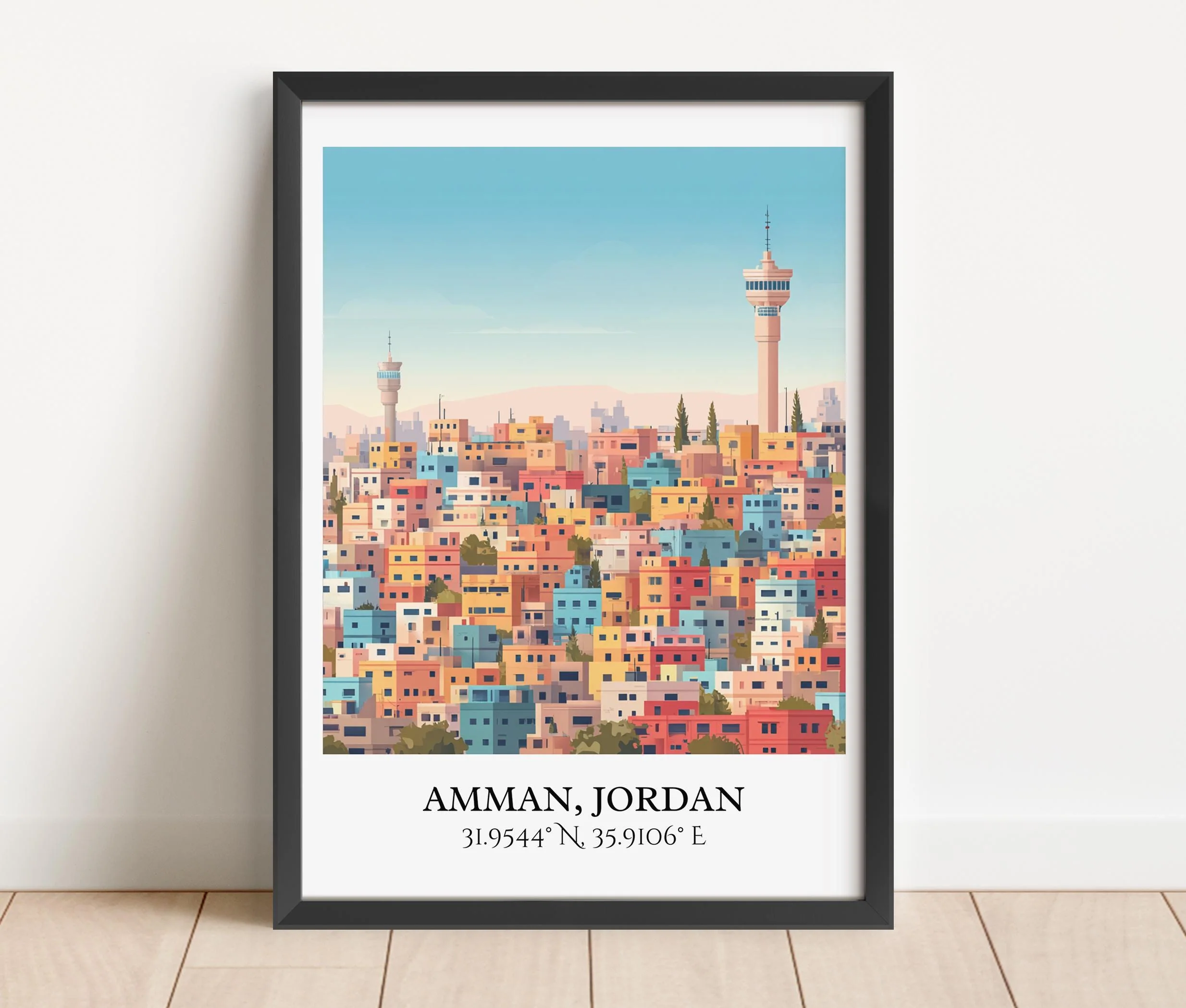 Amman, Jordan – Watercolor Art Print - Image 6