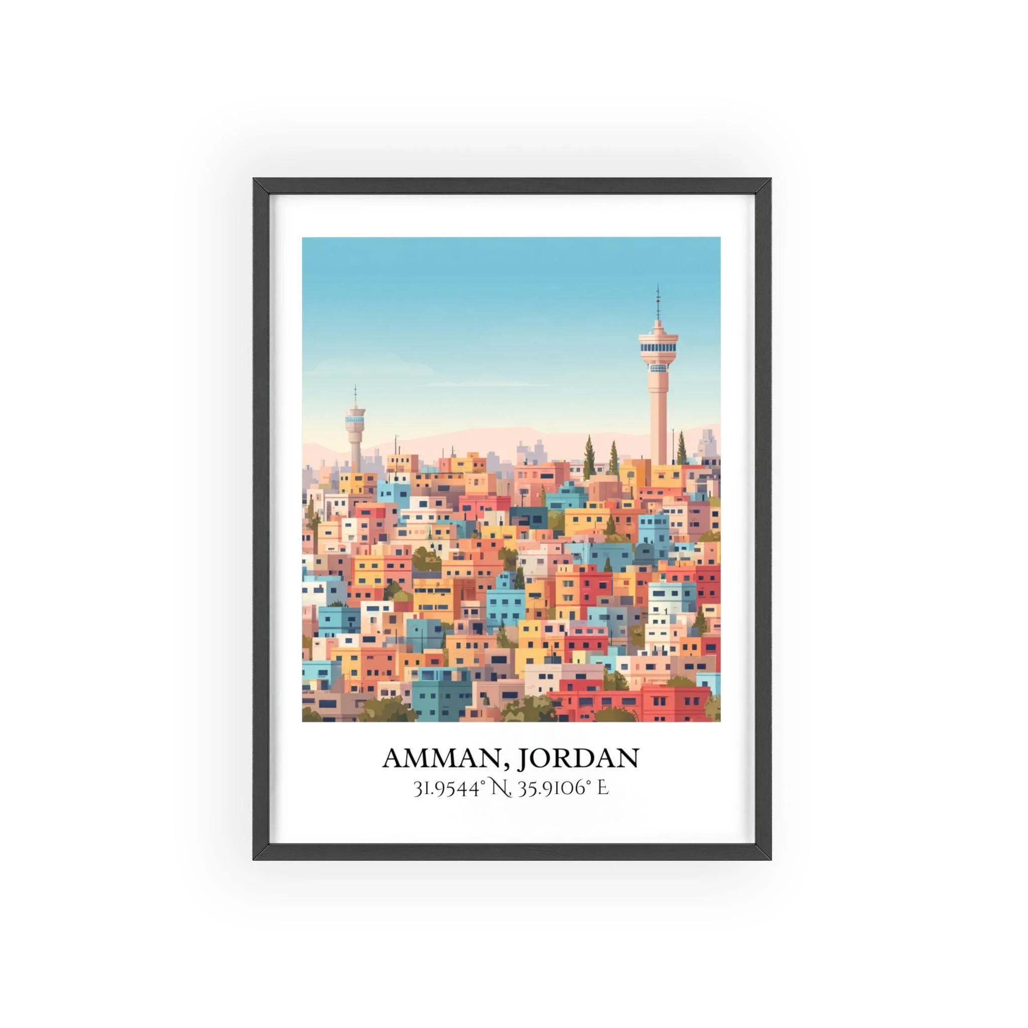 Amman, Jordan – Watercolor Art Print - Image 7