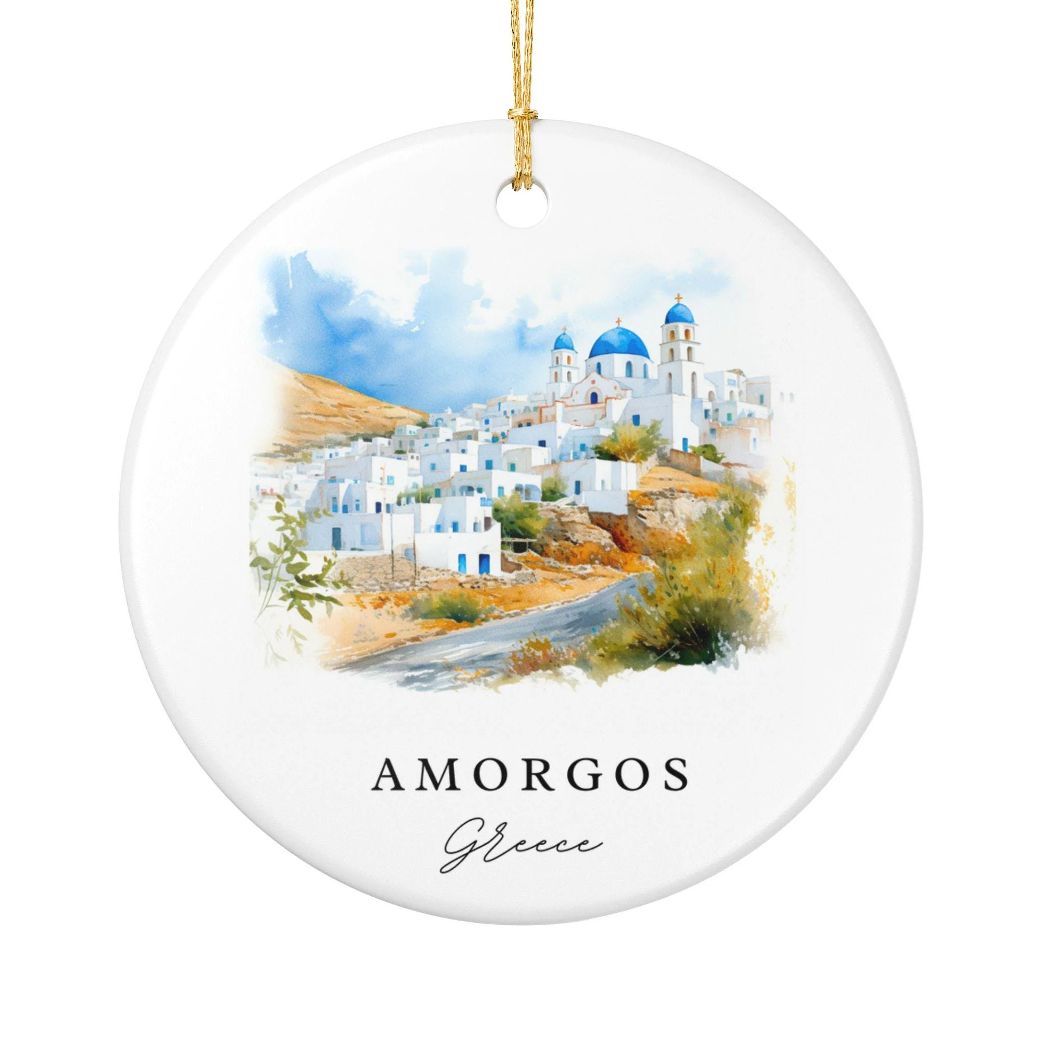Amorgos Greece Ornament: Unique Amorgos Souvenir, Amorgos Greece Xmas Decor, and Authentic Greece Gift