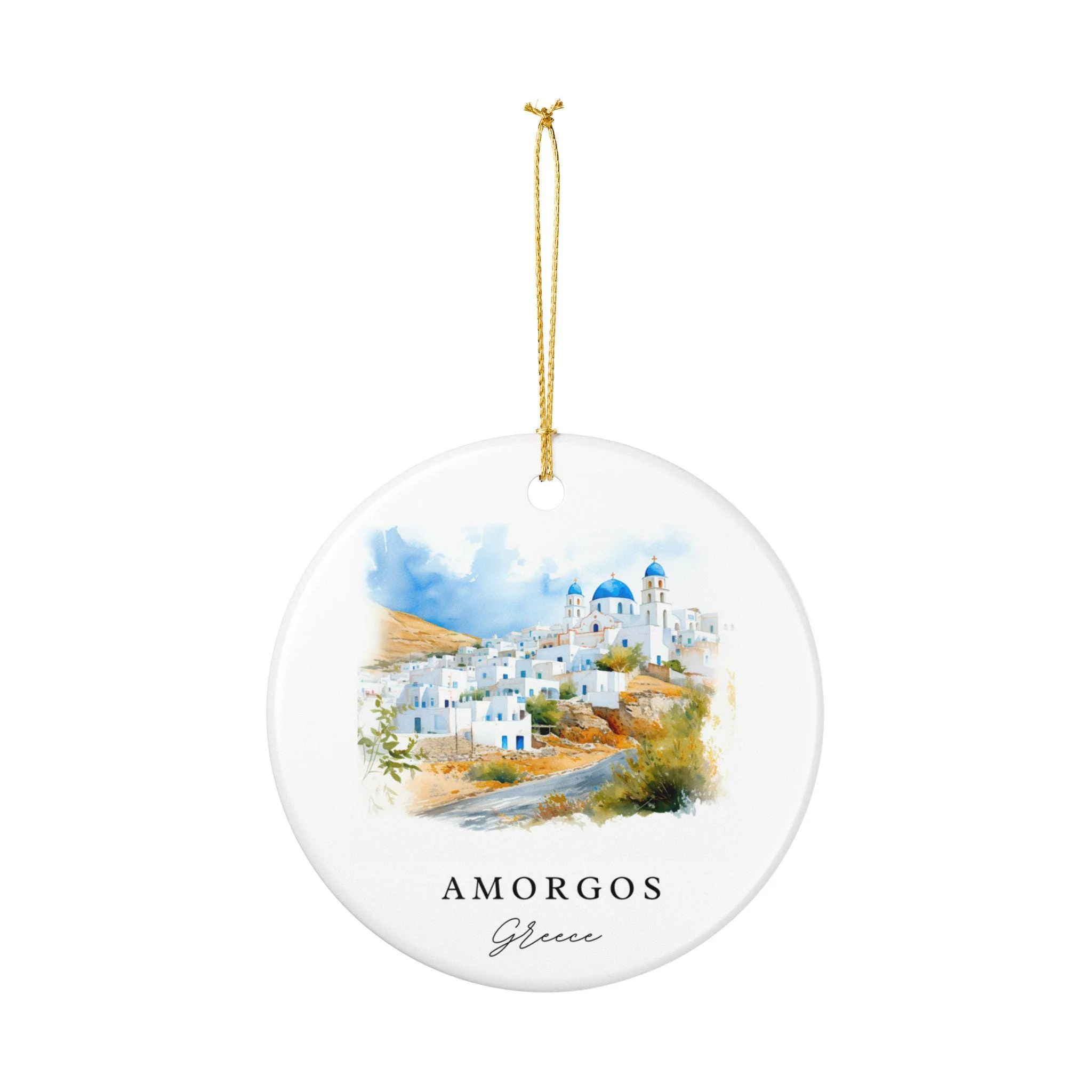 Amorgos Greece Ornament: Unique Amorgos Souvenir, Amorgos Greece Xmas Decor, and Authentic Greece Gift - Image 2