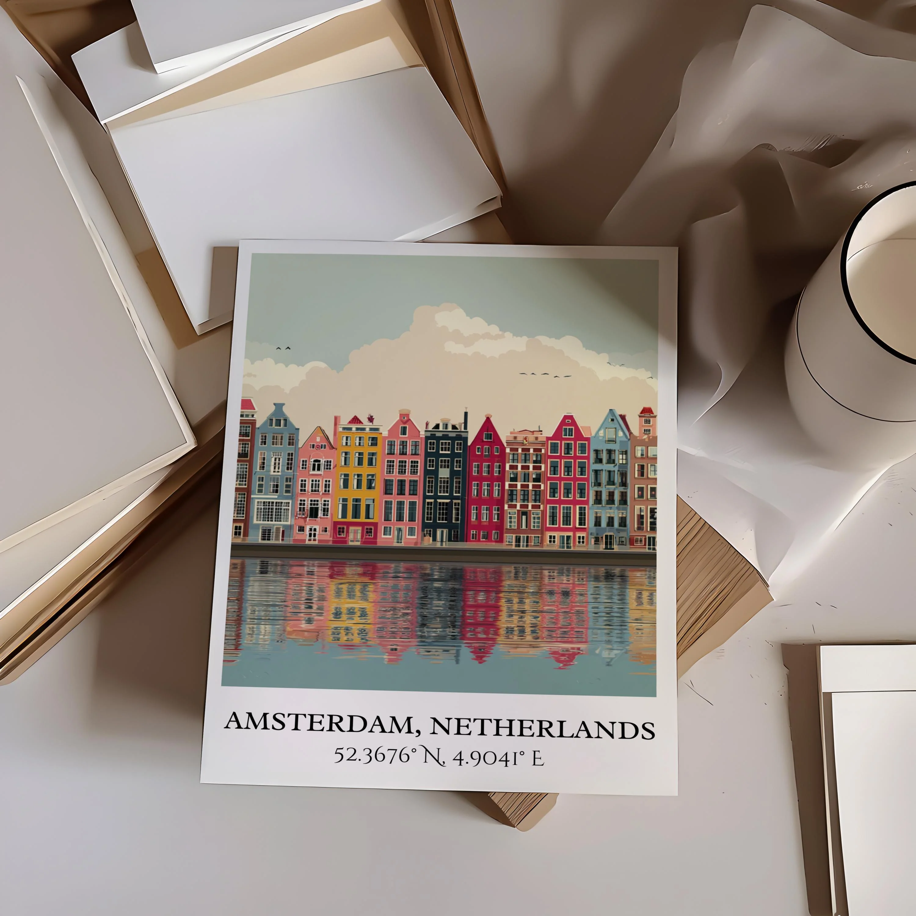 Amsterdam, Netherlands – Watercolor Art Print - Image 6