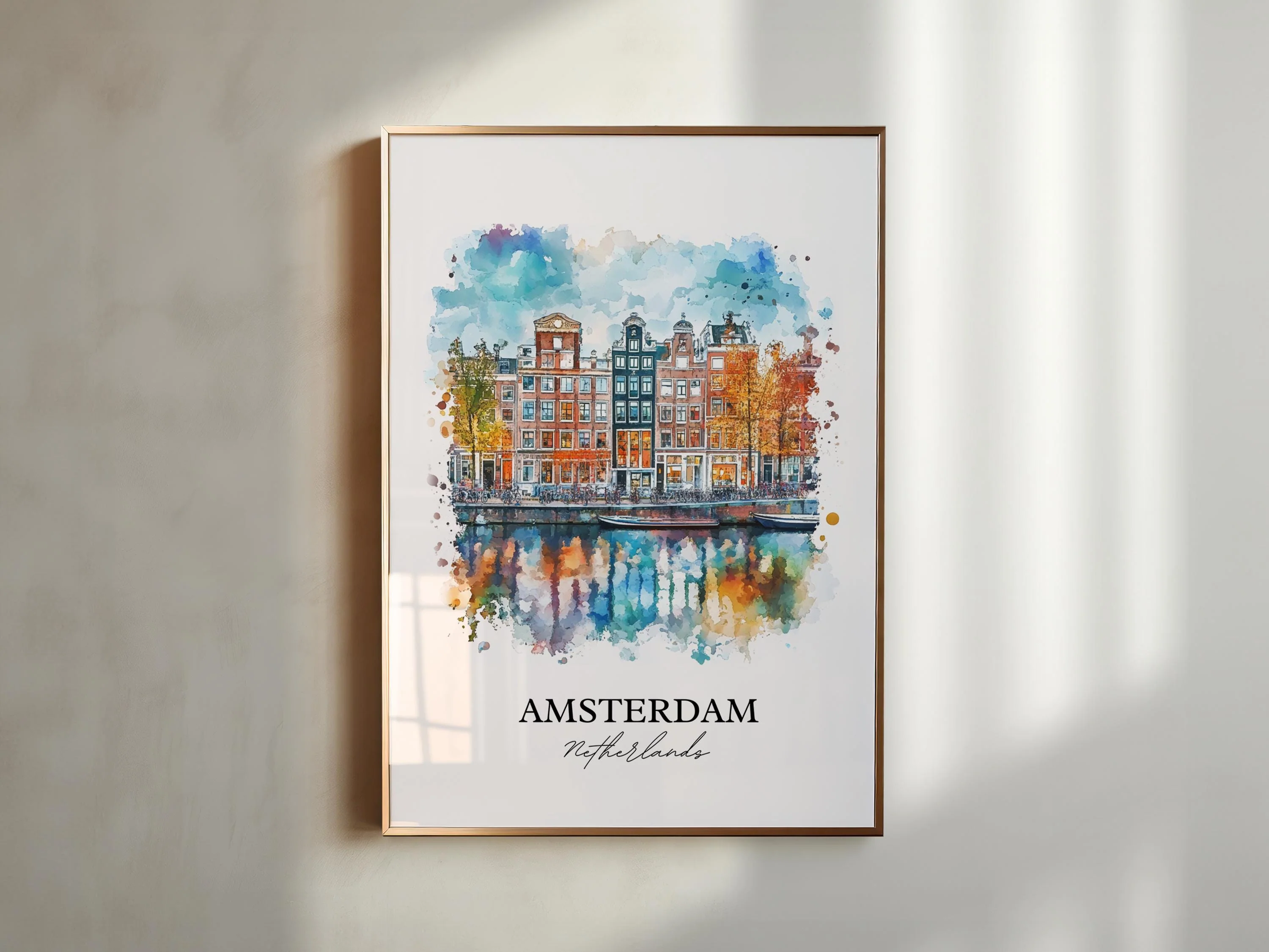 Amsterdam, Netherlands – Watercolor Art Print - Image 4