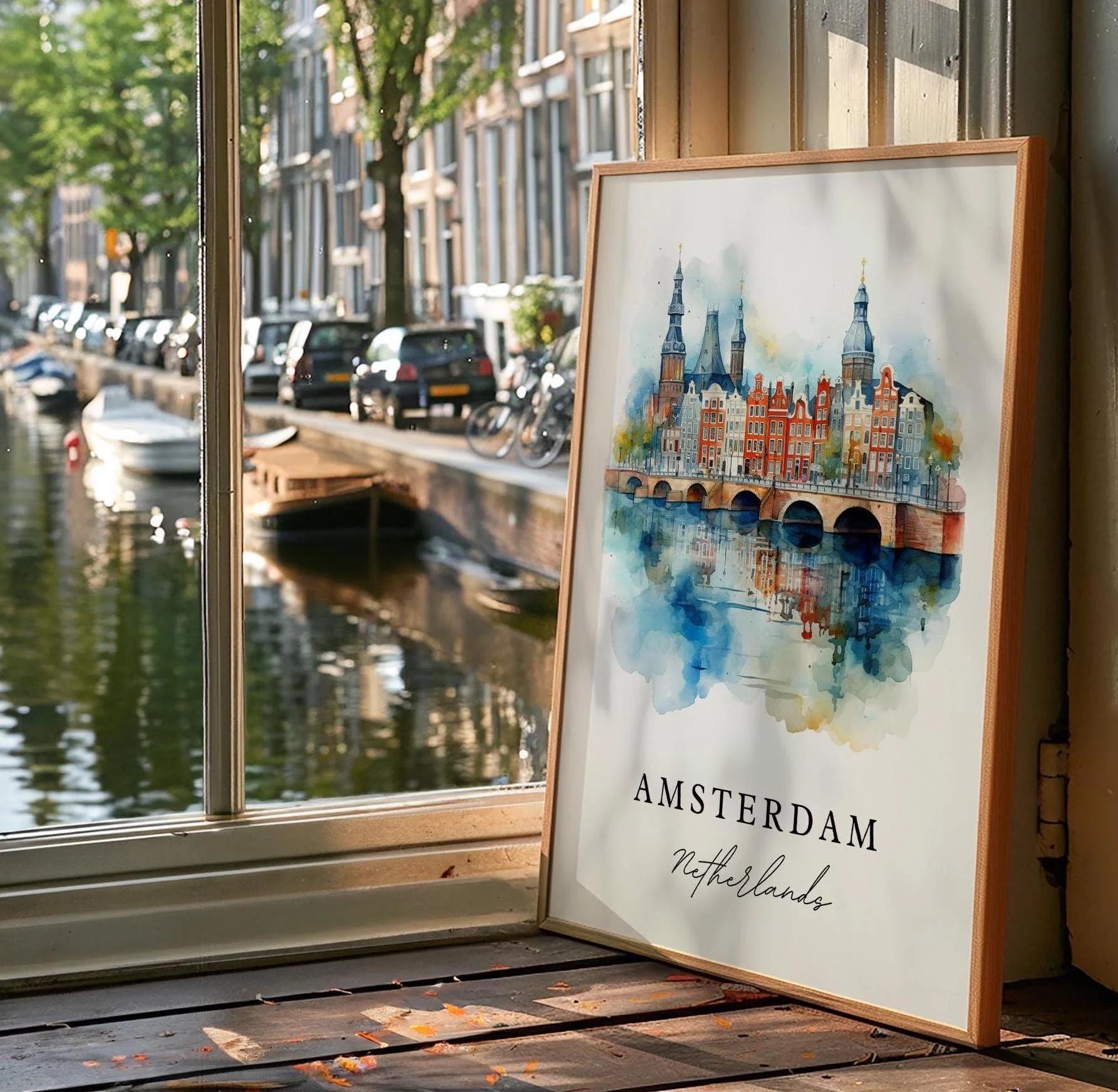 Amsterdam, Netherlands – Watercolor Art Print - Image 4
