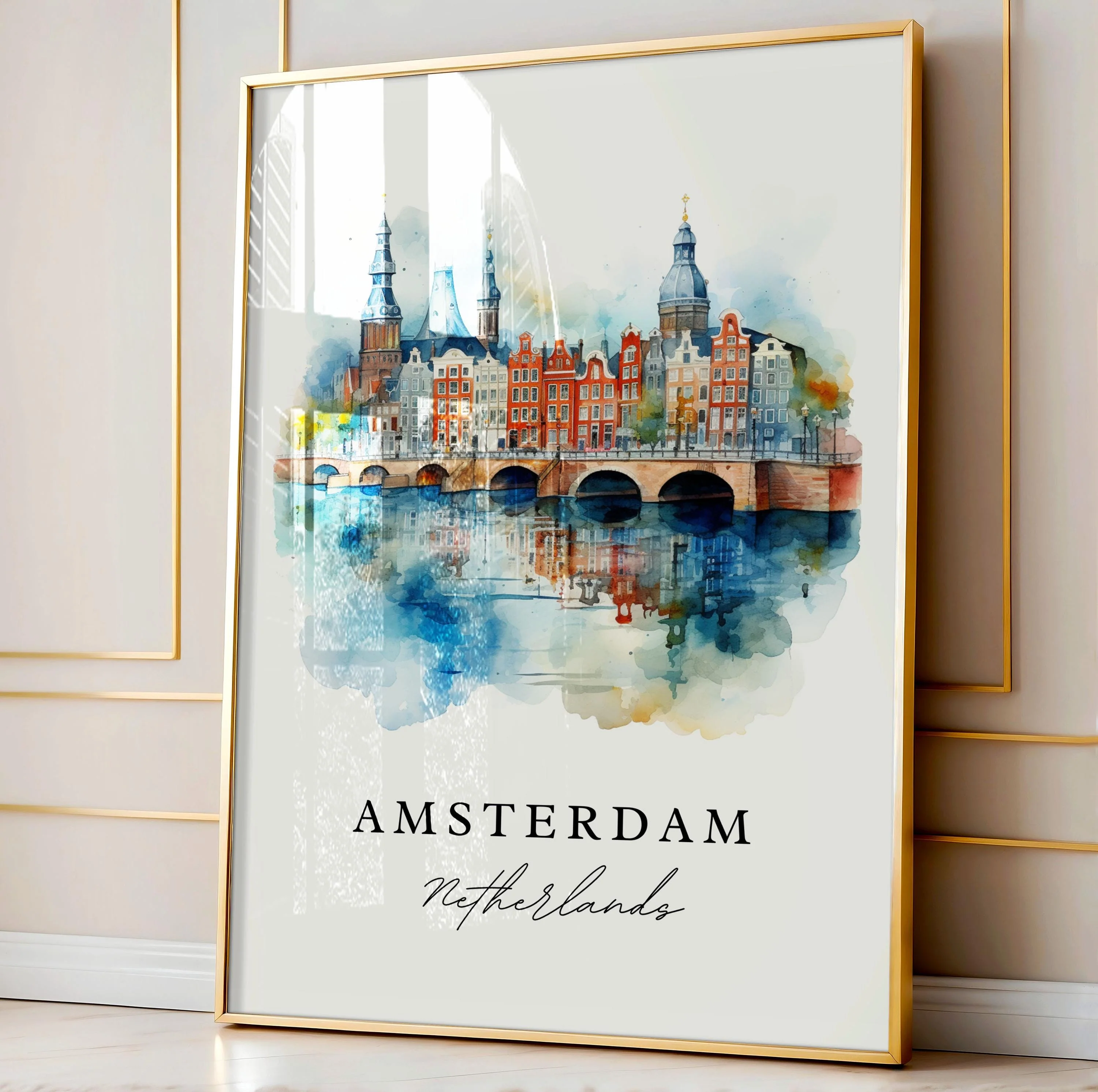 Amsterdam, Netherlands – Watercolor Art Print - Image 5