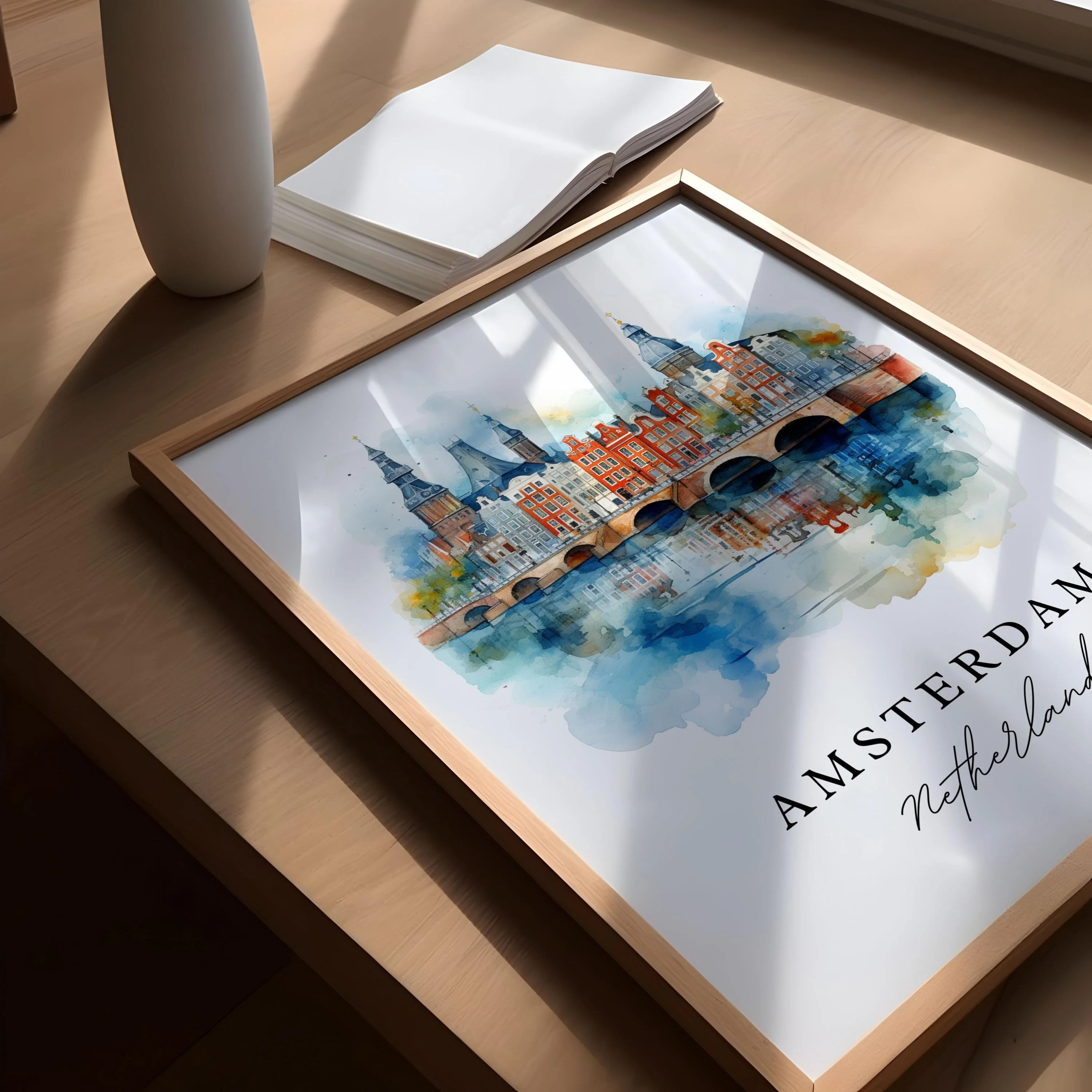 Amsterdam, Netherlands – Watercolor Art Print - Image 6