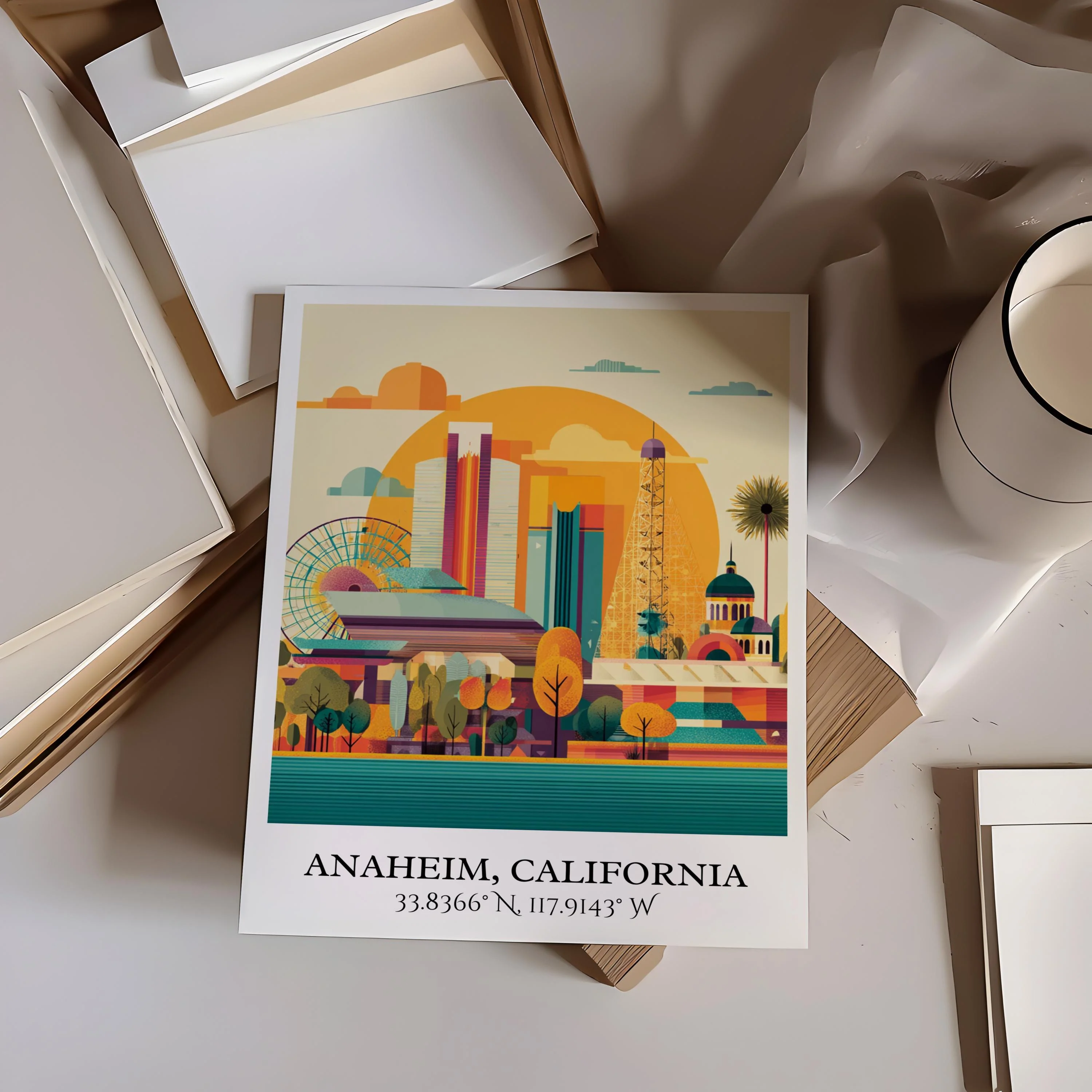 Anaheim, USA – Watercolor Art Print - Image 4