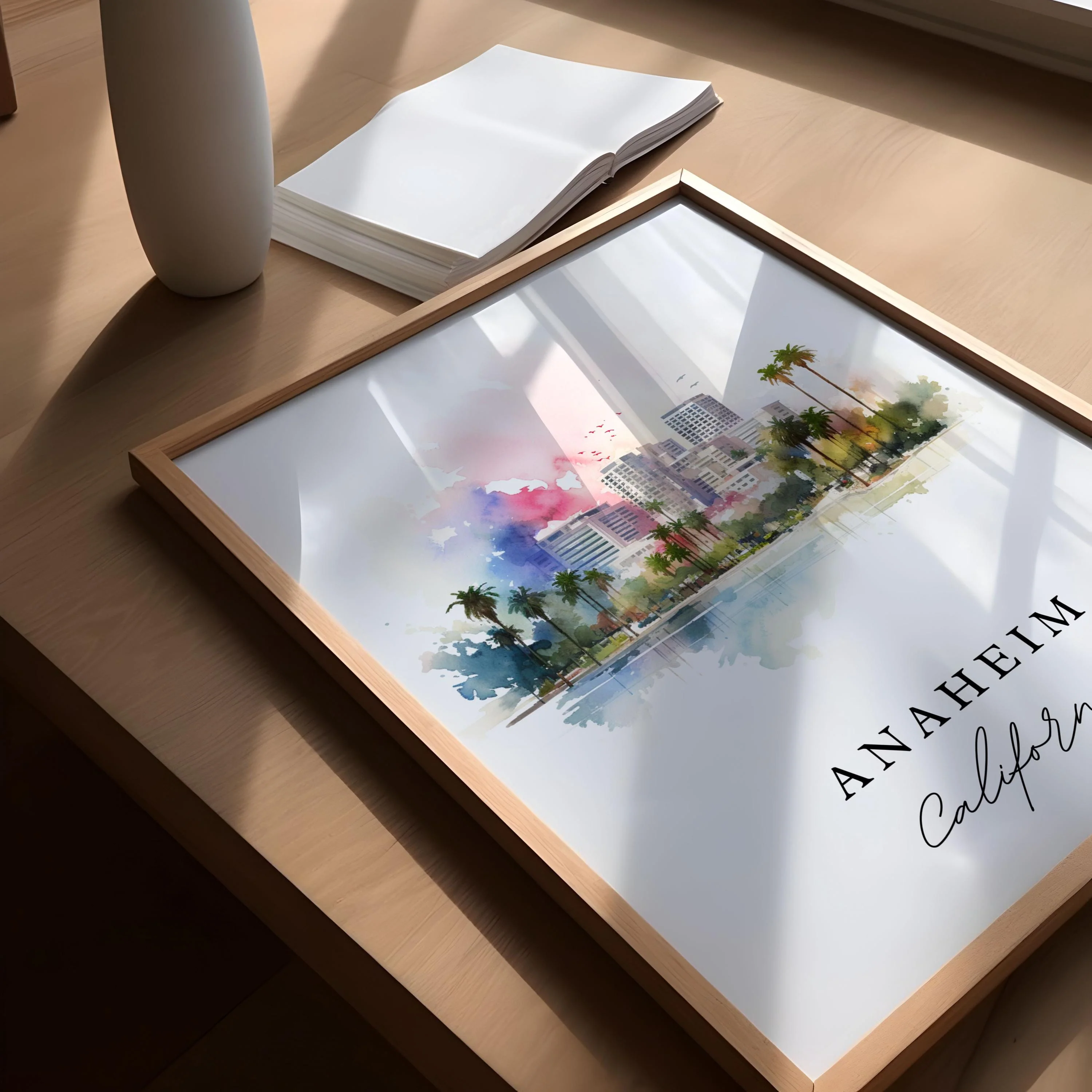 Anaheim, California – Watercolor Art Print - Image 2