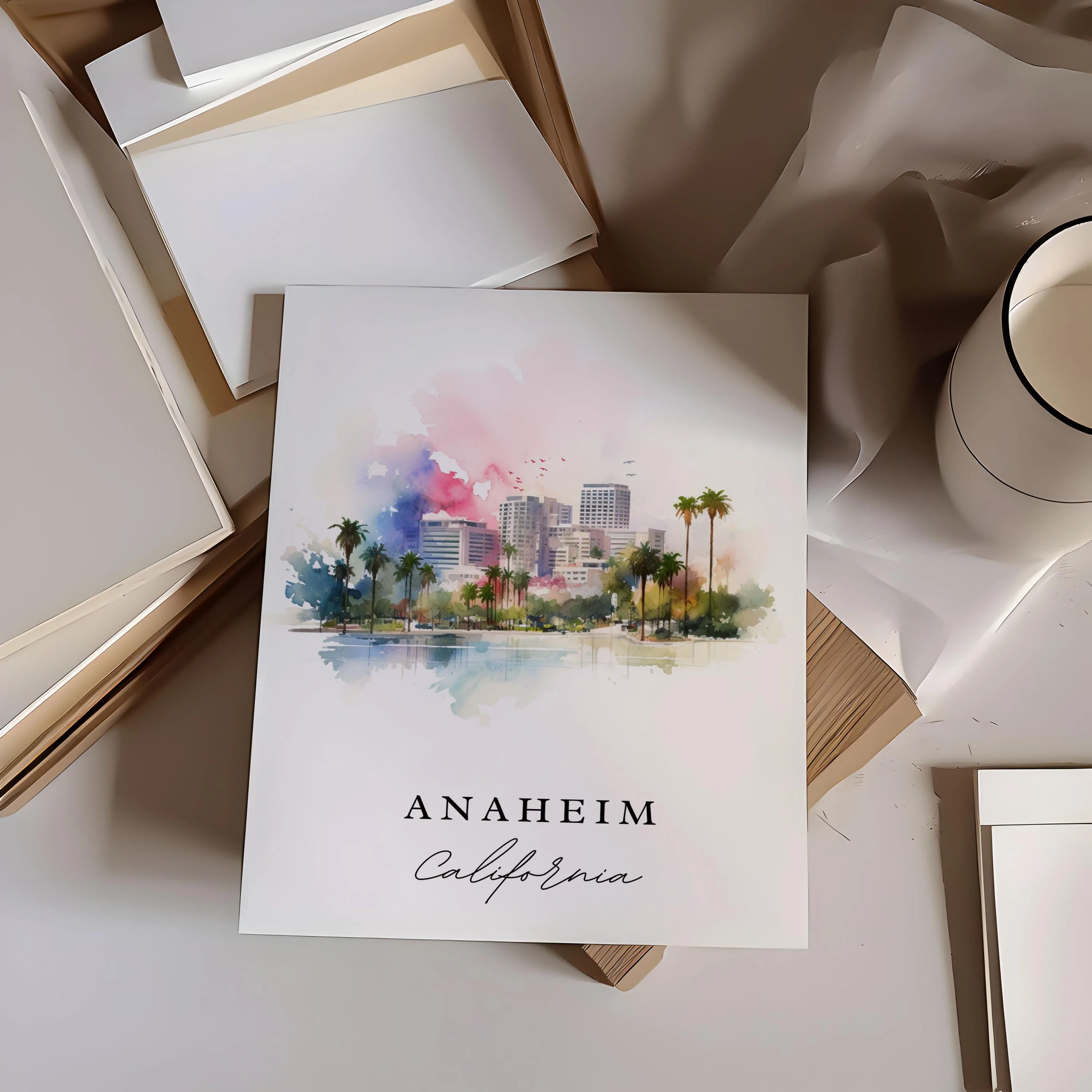 Anaheim, California – Watercolor Art Print - Image 3