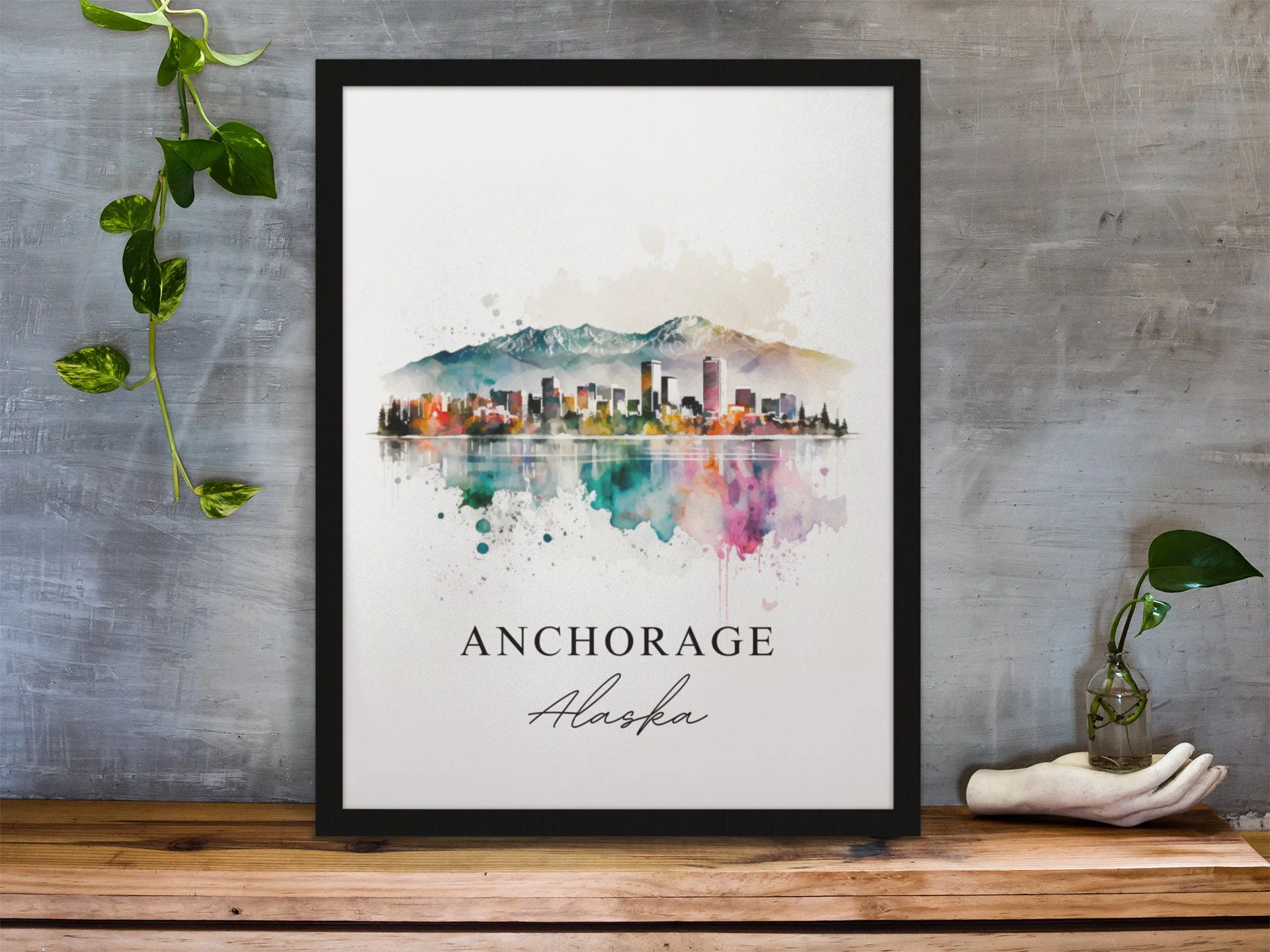 Anchorage, Alaska – Watercolor Art Print - Image 5