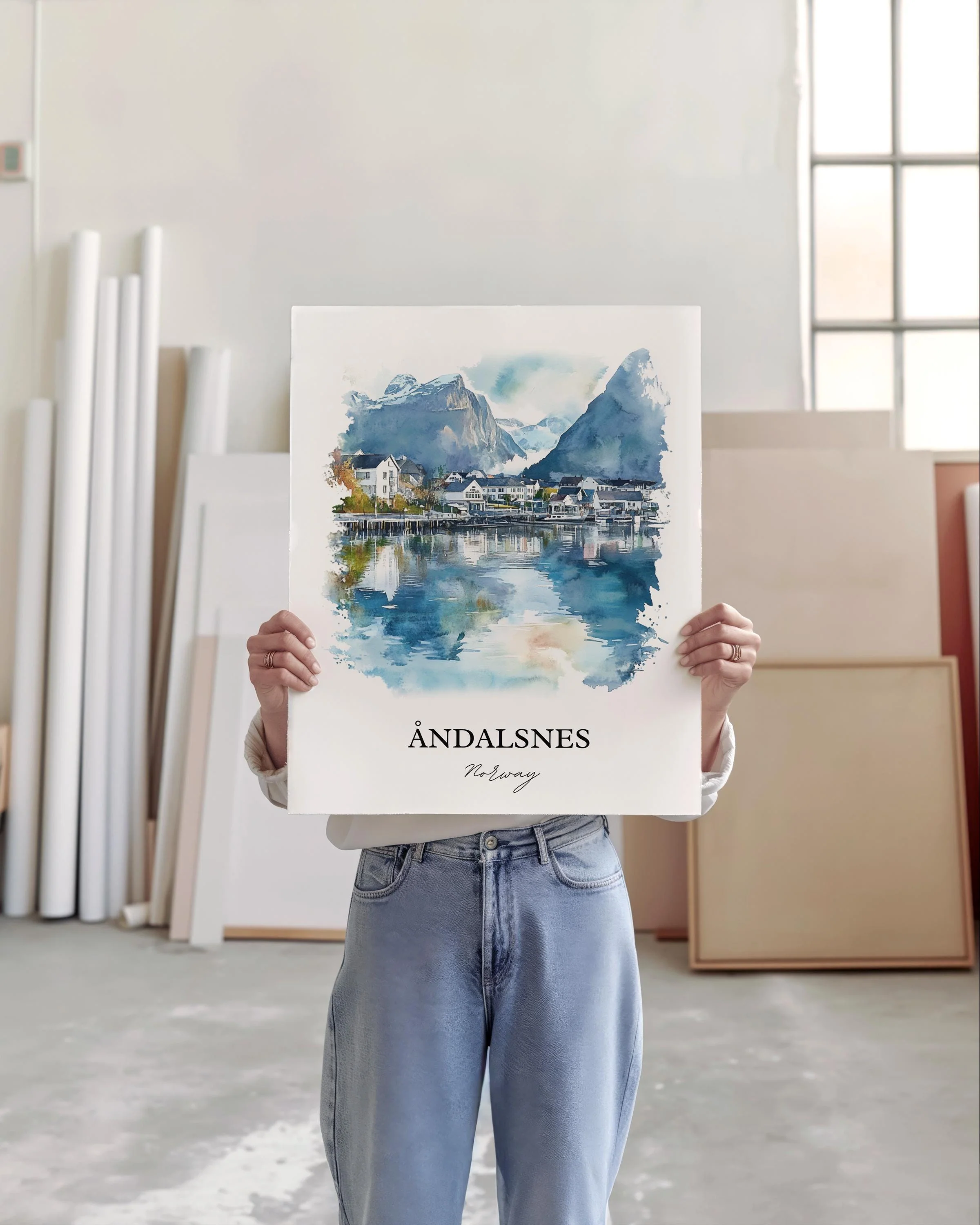 Andalsnes, Norway – Watercolor Art Print - Image 3