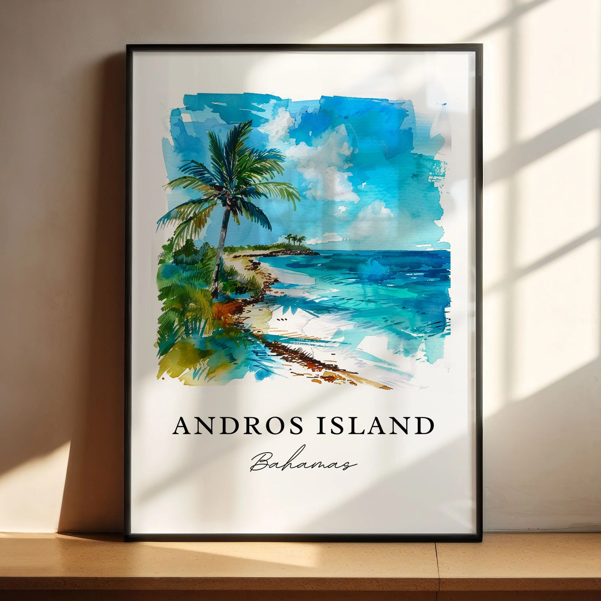 Andros Island, Bahamas – Watercolor Art Print