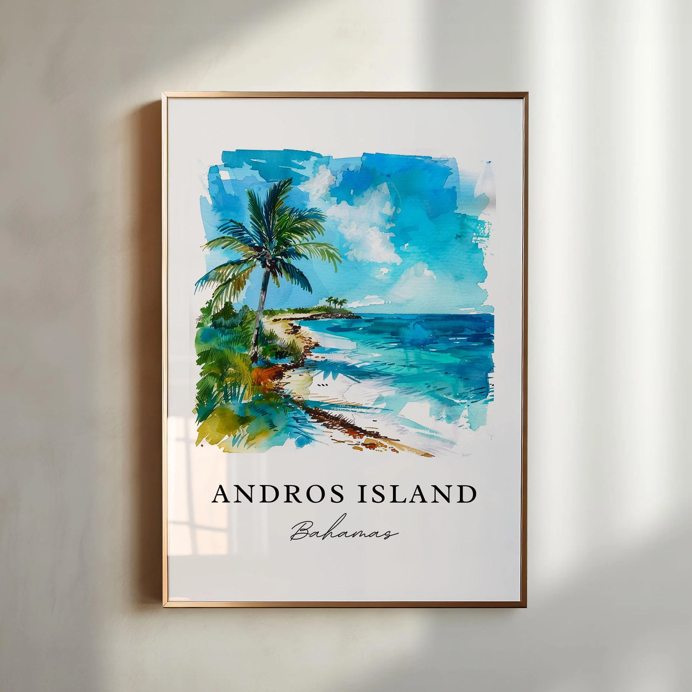 Andros Island, Bahamas – Watercolor Art Print - Image 4