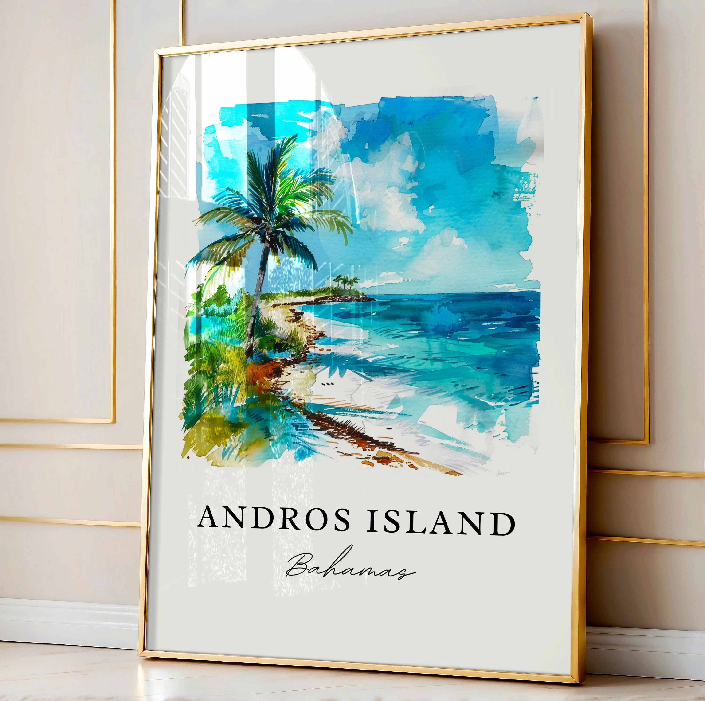 Andros Island, Bahamas – Watercolor Art Print - Image 5