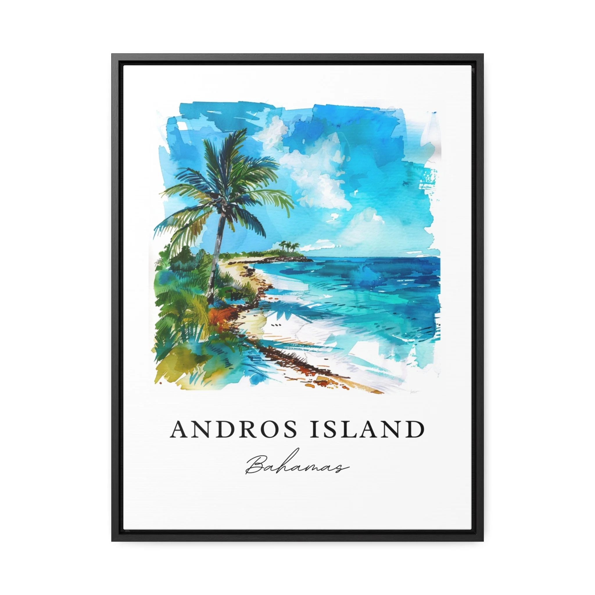 Andros Island, Bahamas – Watercolor Art Print - Image 6