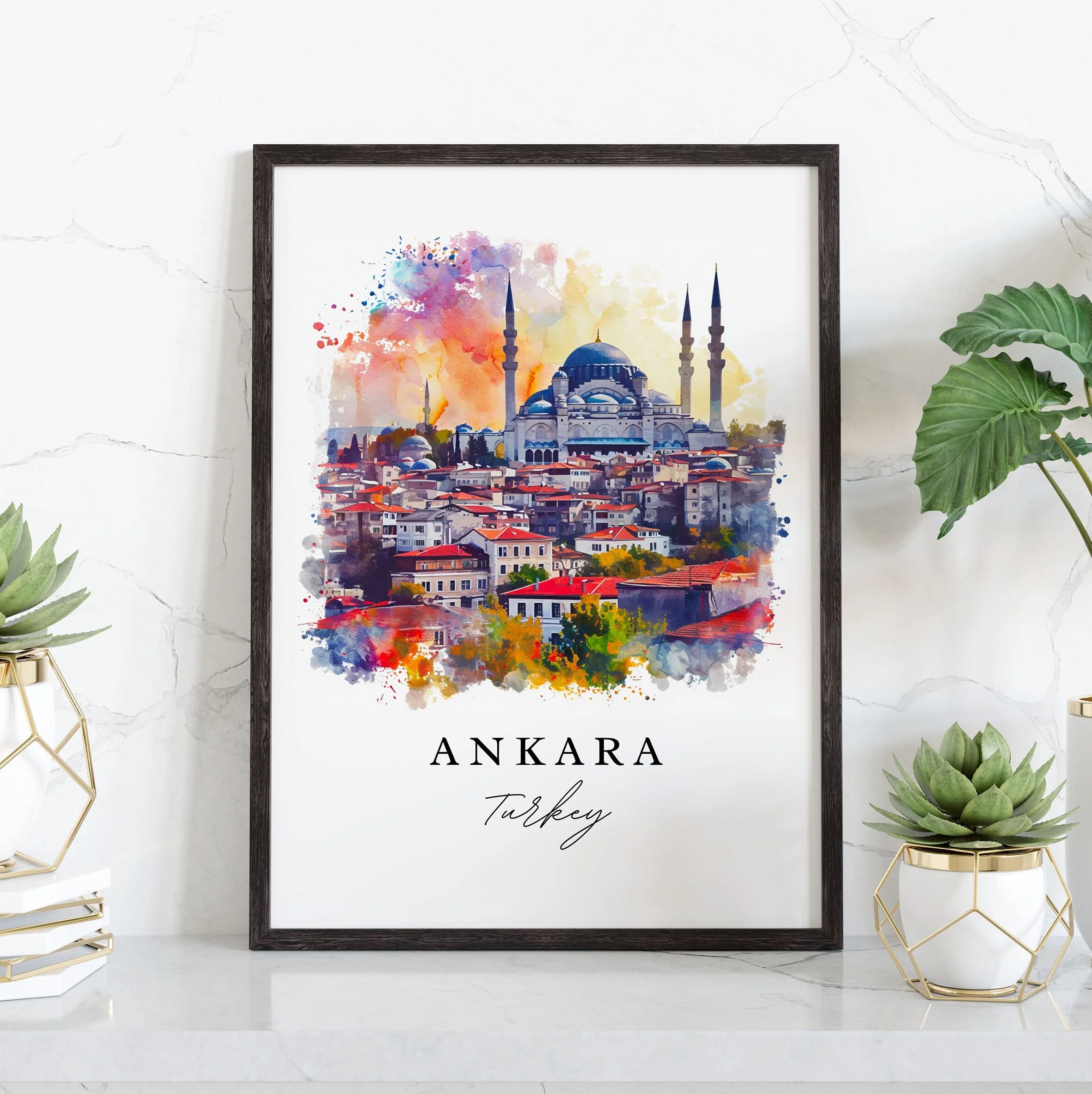 Ankara, Turkey – Watercolor Art Print - Image 5