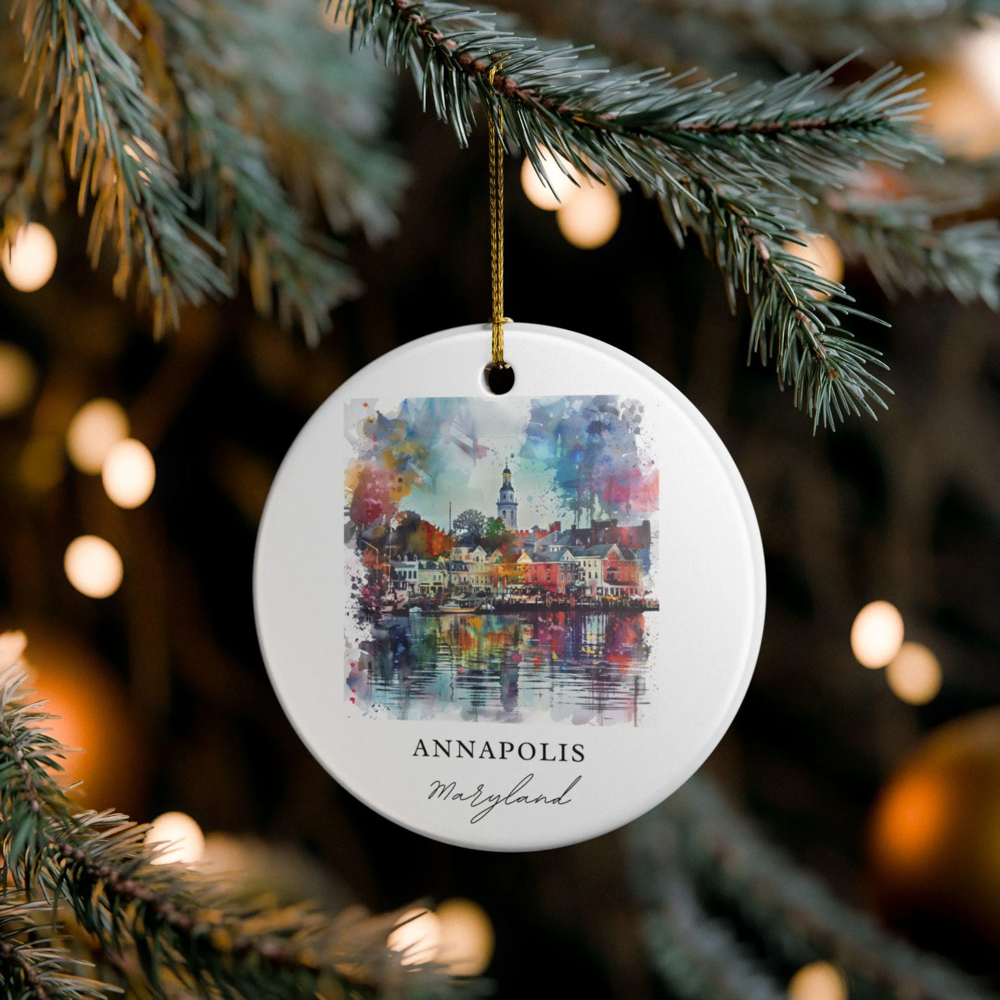 Annapolis MD Ornament: Unique Annapolis Souvenir, Annapolis MD Xmas Decor, and Authentic Maryland Gift