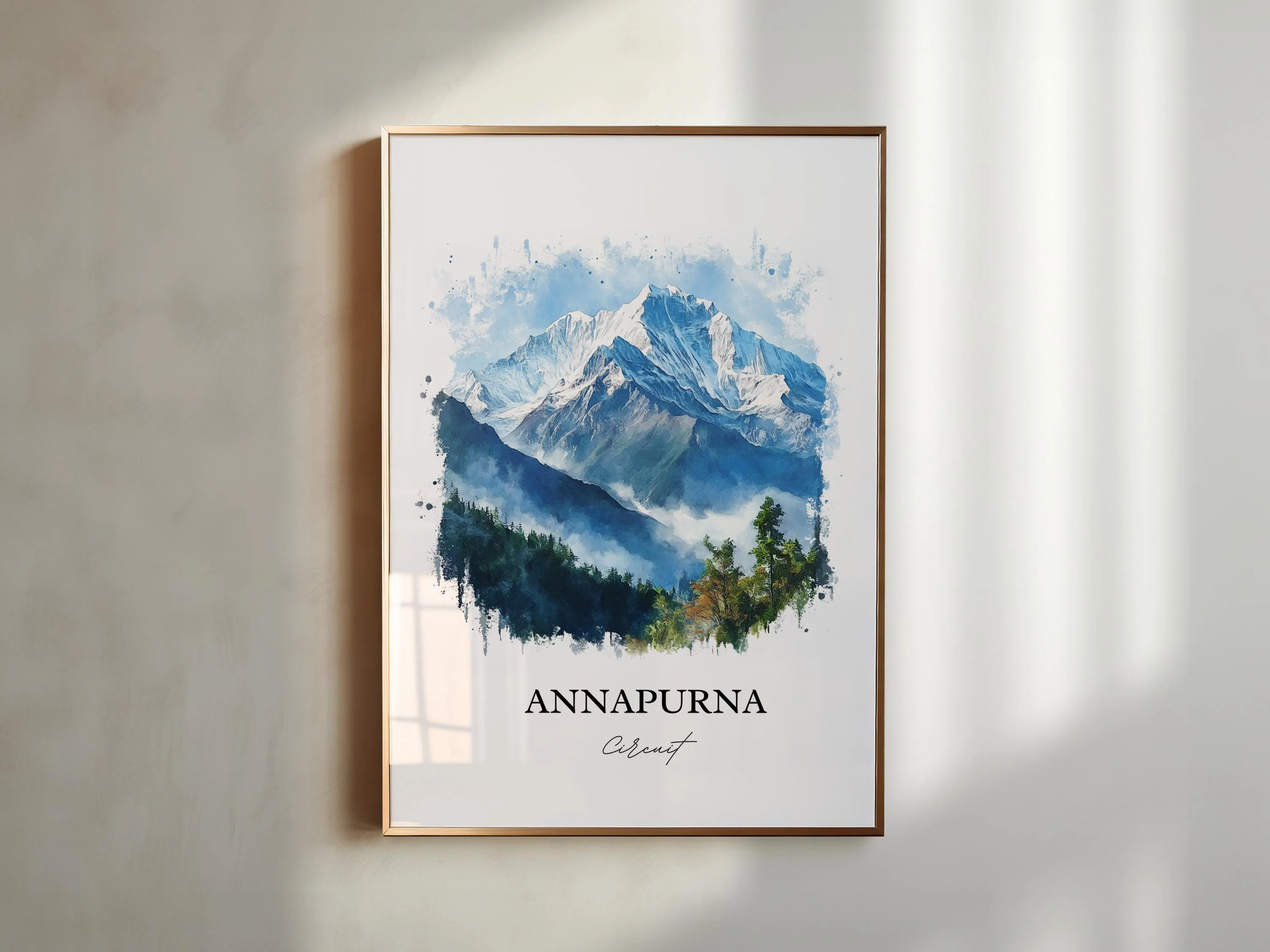 Annapurna Circuit, Nepal – Watercolor Art Print - Image 3