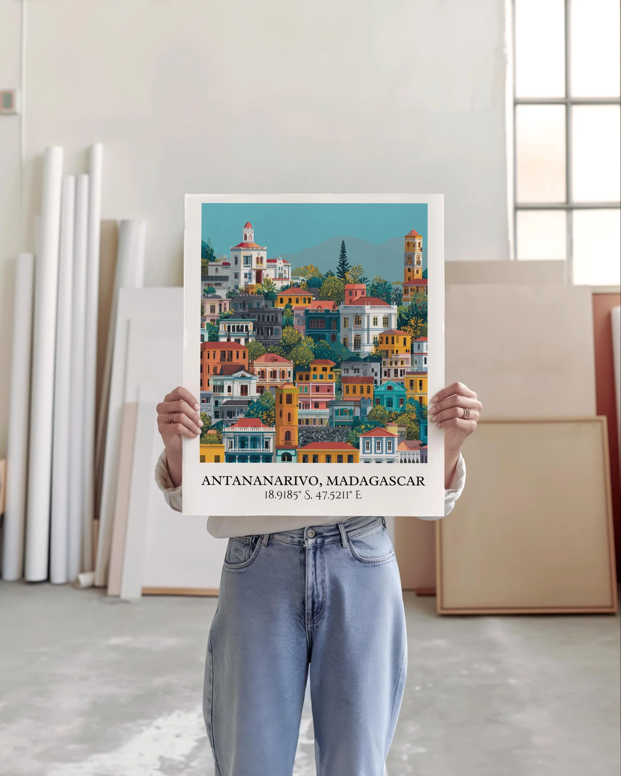 Antananarivo, Madagascar – Watercolor Art Print - Image 3