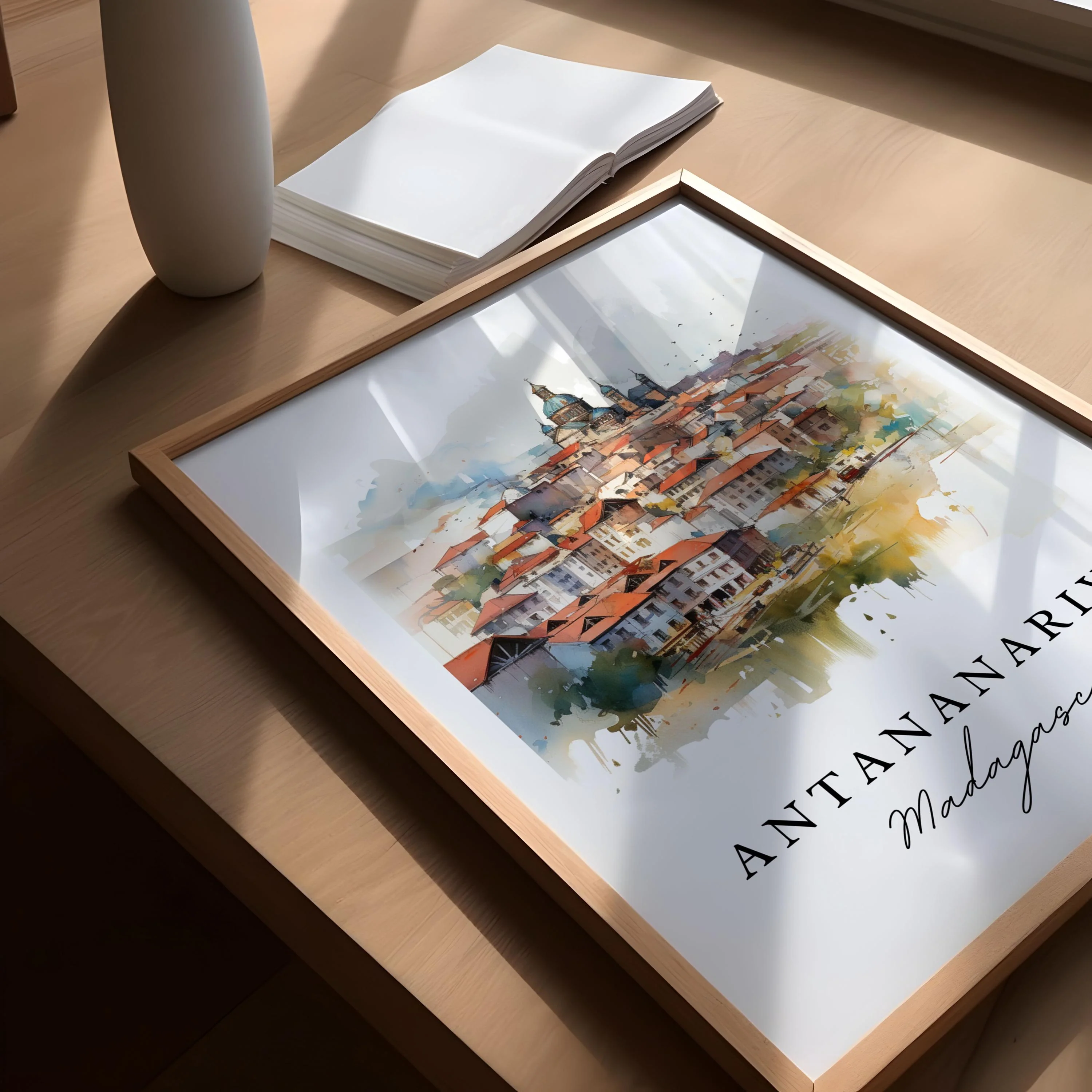 Antananarivo, Madagascar – Watercolor Art Print - Image 3
