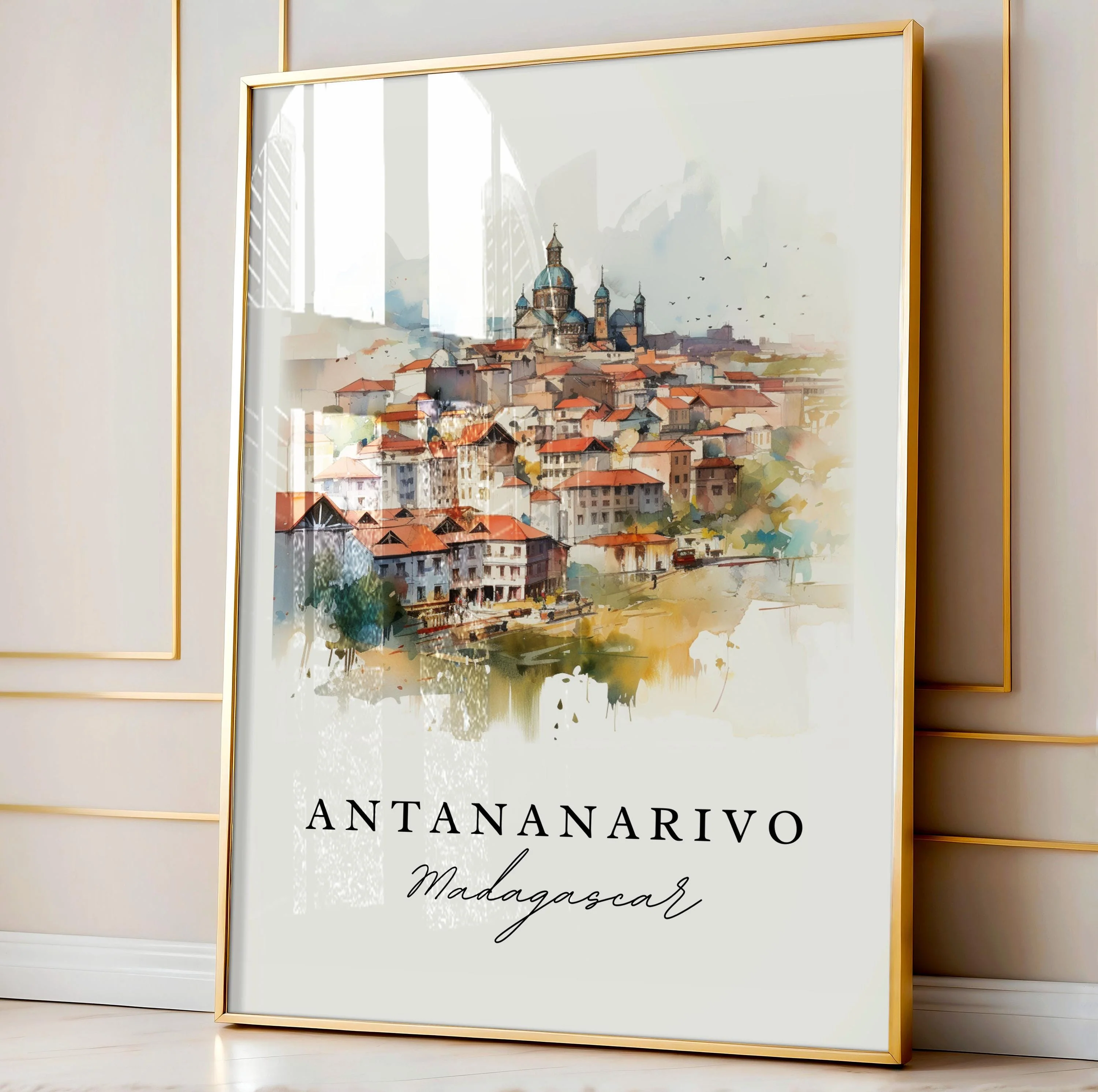 Antananarivo, Madagascar – Watercolor Art Print - Image 4