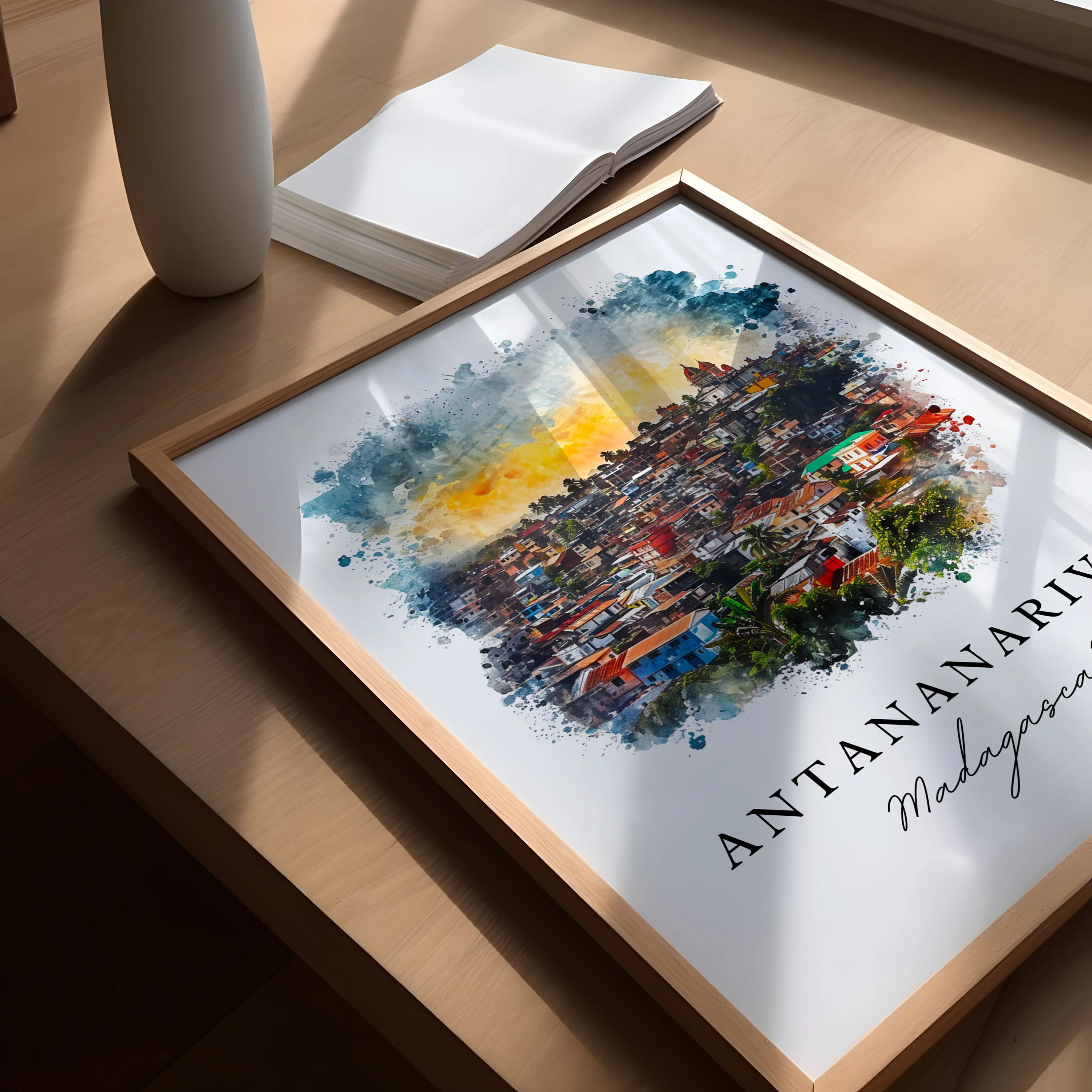 Antananarivo, Madagascar – Watercolor Art Print - Image 3