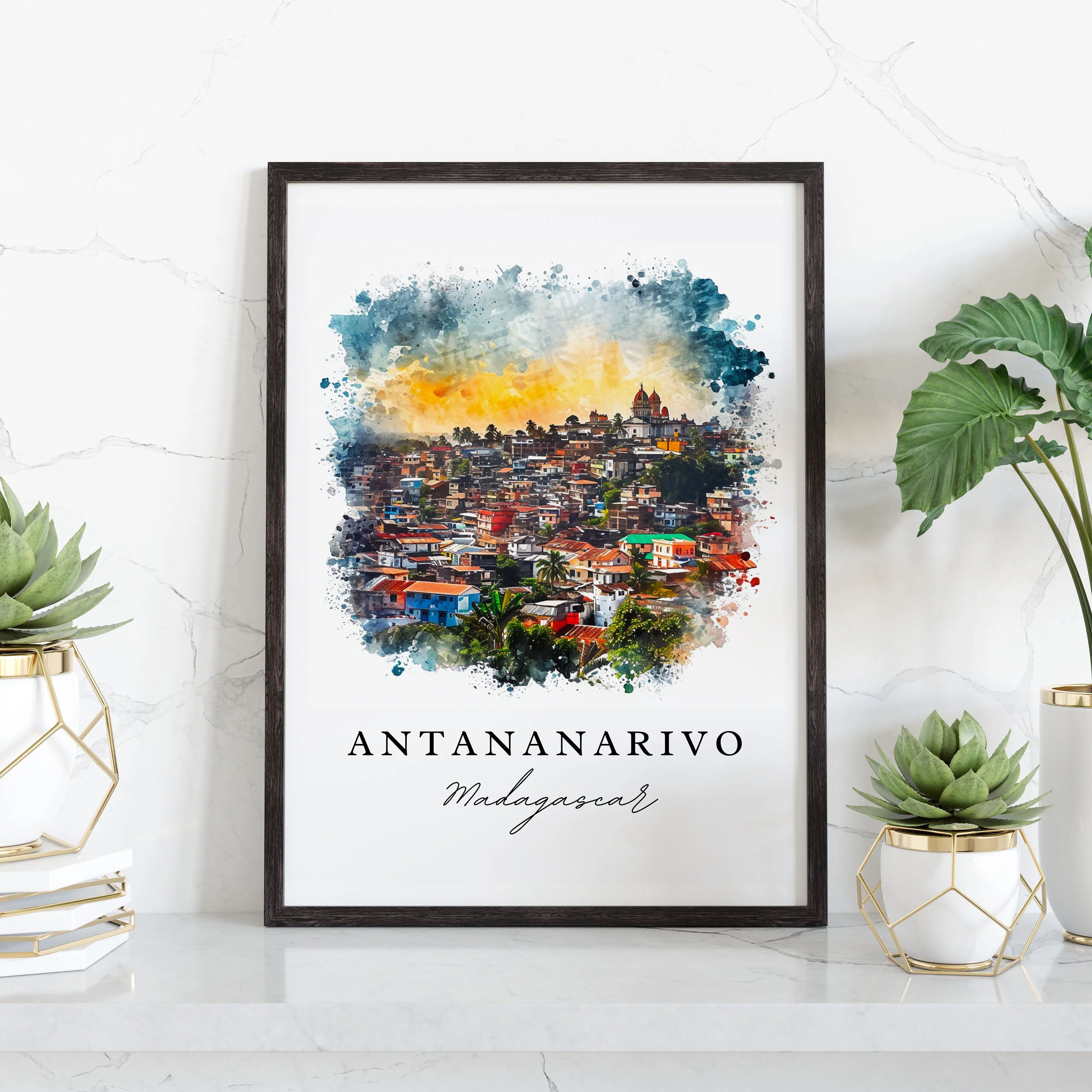 Antananarivo, Madagascar – Watercolor Art Print - Image 5
