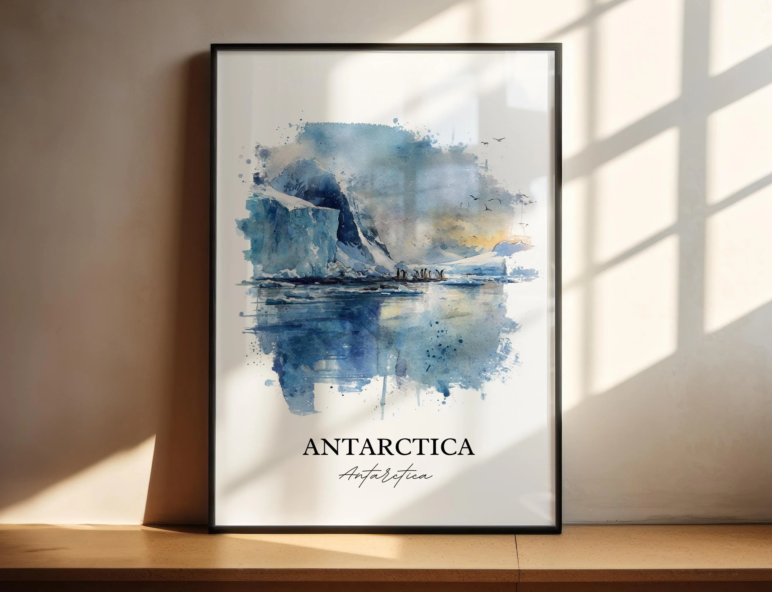 Antarctica, Antarctica – Watercolor Art Print
