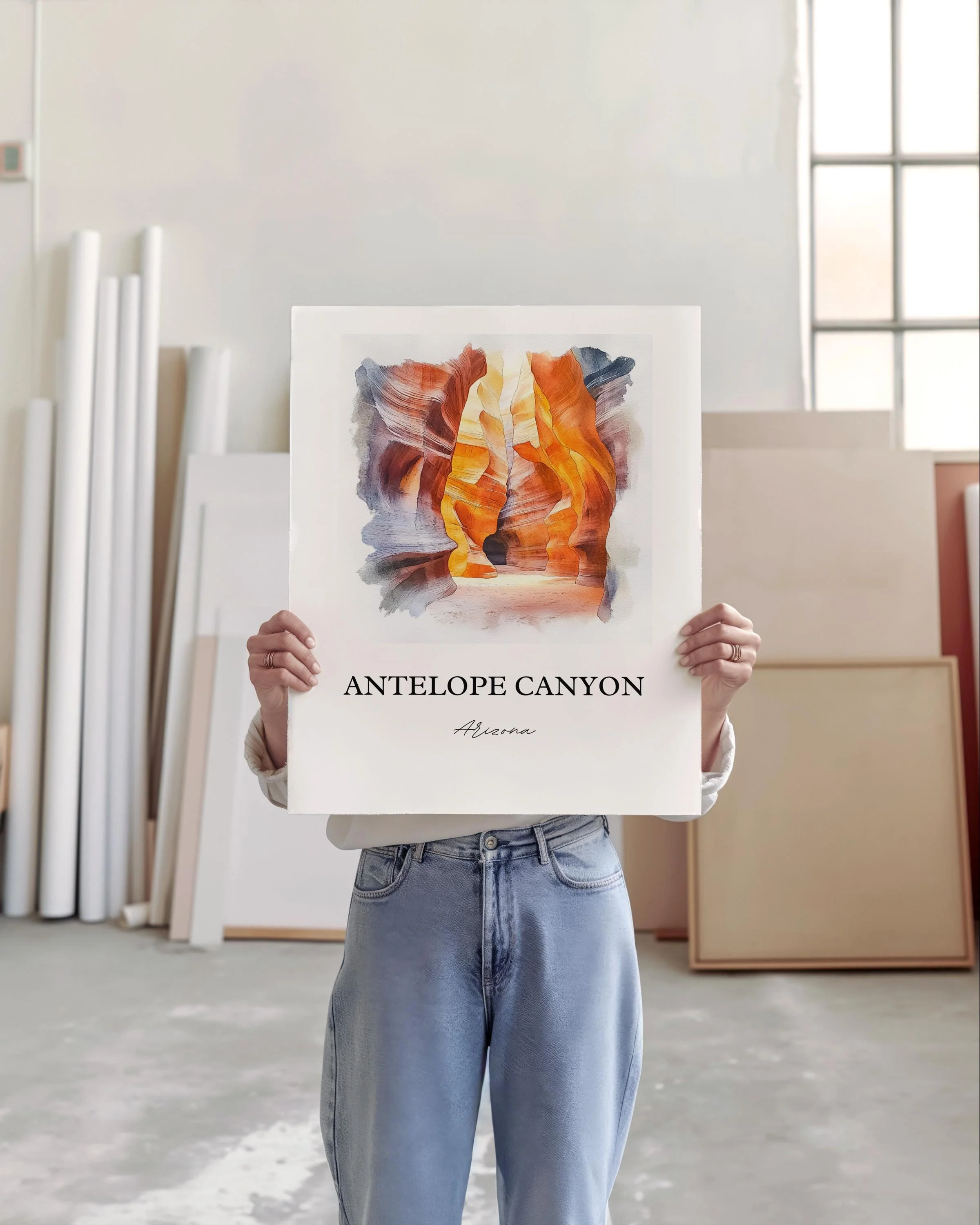Antelope Canyon, USA – Watercolor Art Print - Image 3