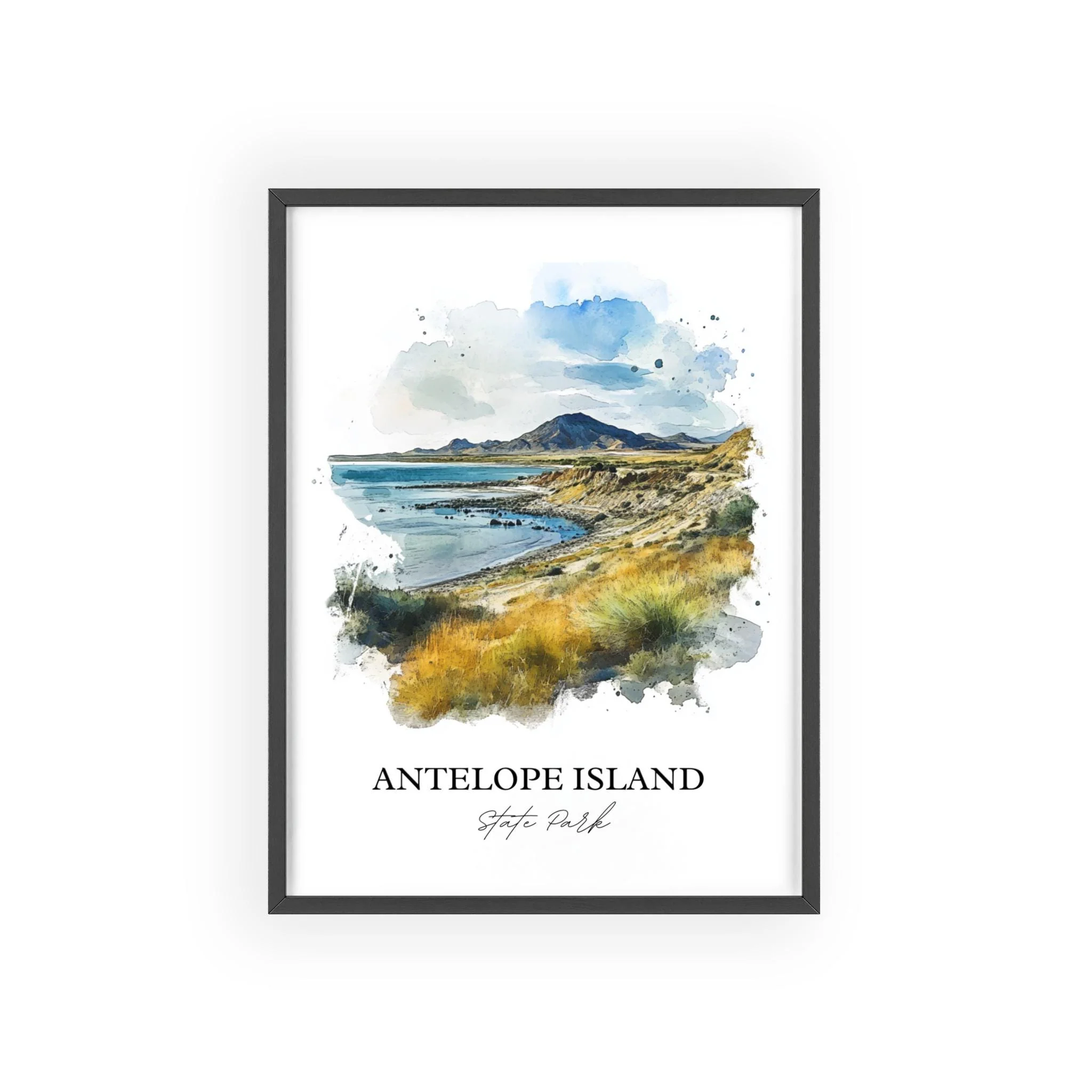 Antelope Island, USA – Watercolor Art Print - Image 7