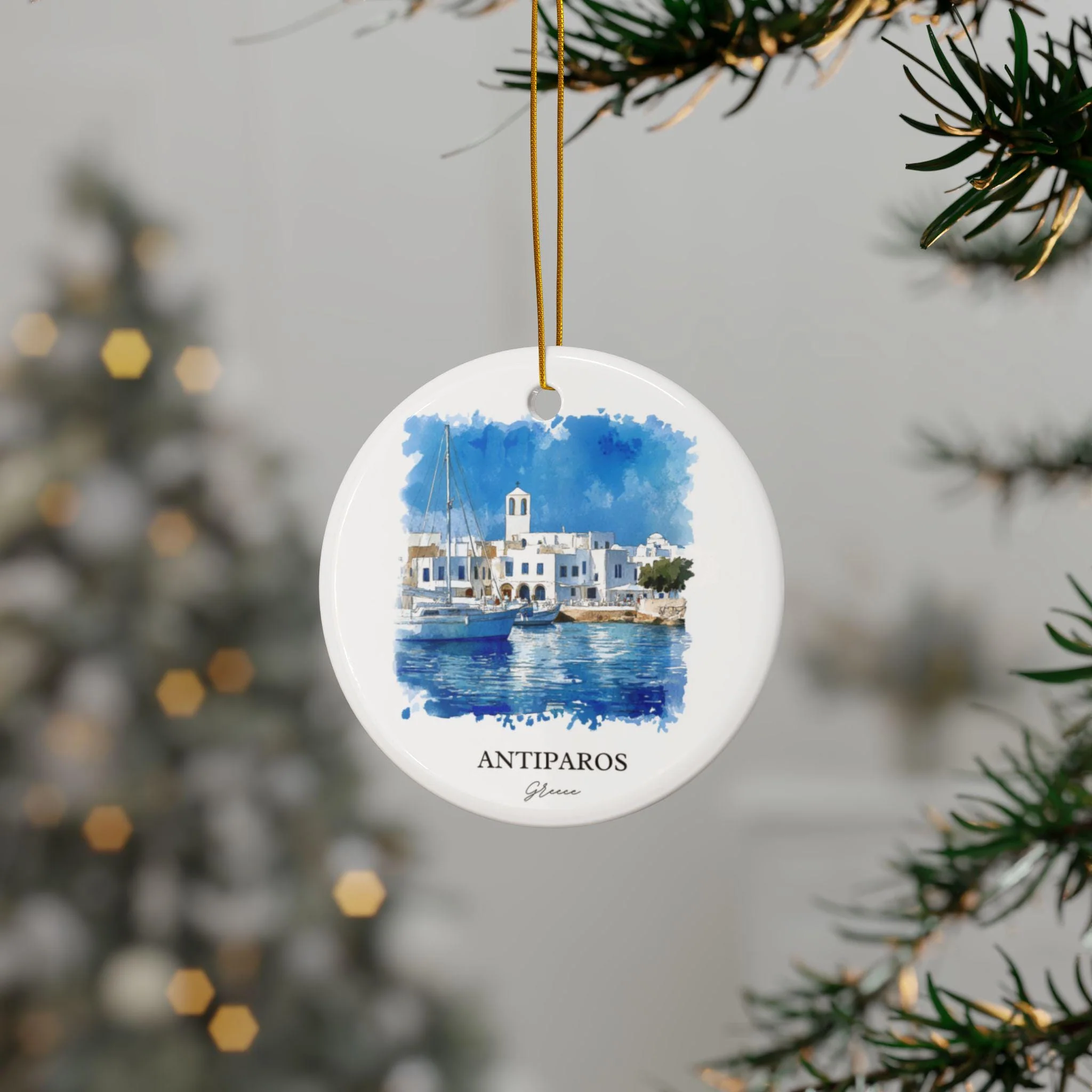 Antiparos Greece Ornament: Unique Antiparos Souvenir, Antiparos Xmas Decor, and Authentic Greece Gift - Image 3