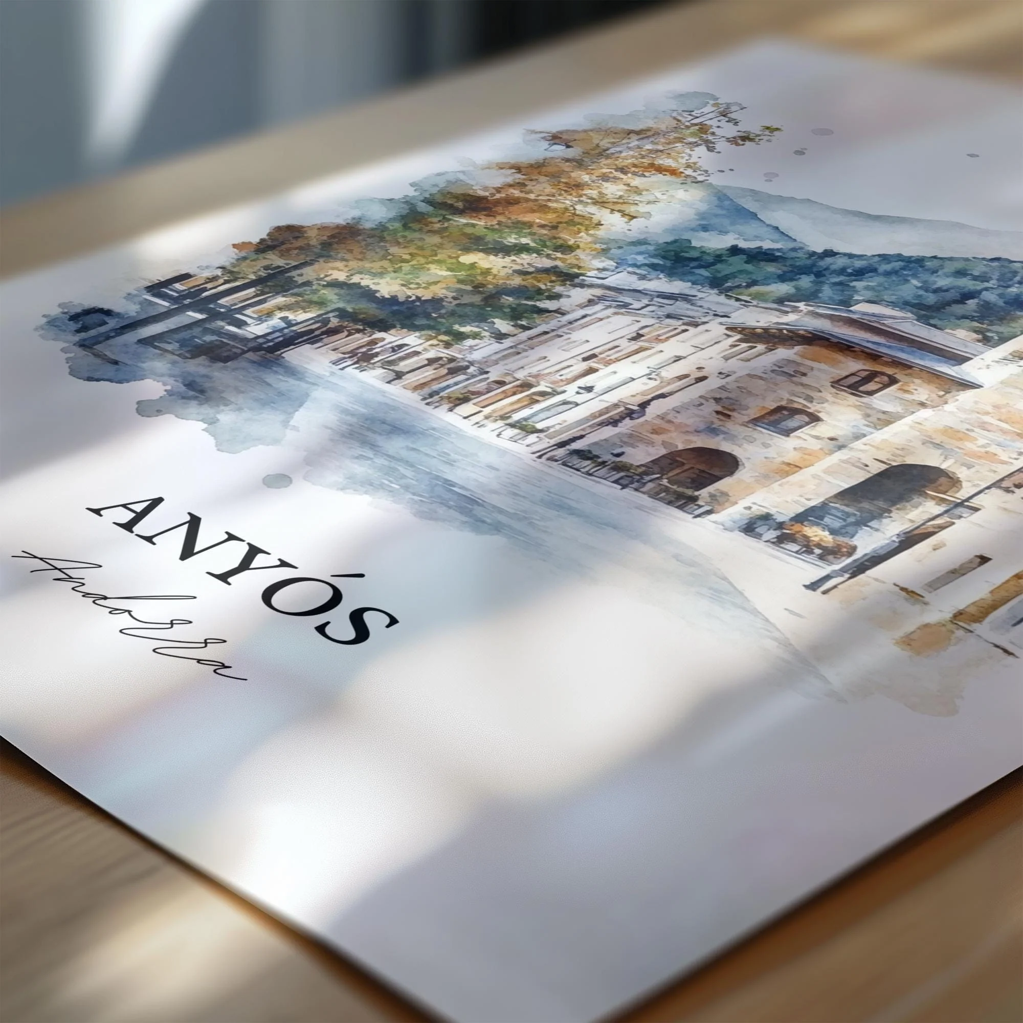 La Massana, Andorra – Watercolor Art Print - Image 2