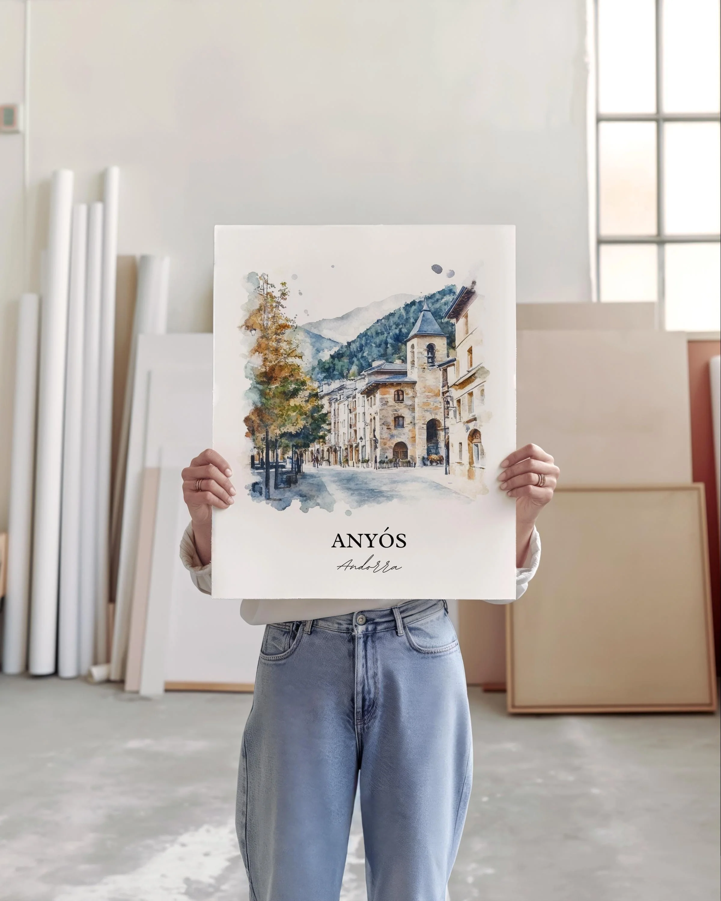 La Massana, Andorra – Watercolor Art Print - Image 3