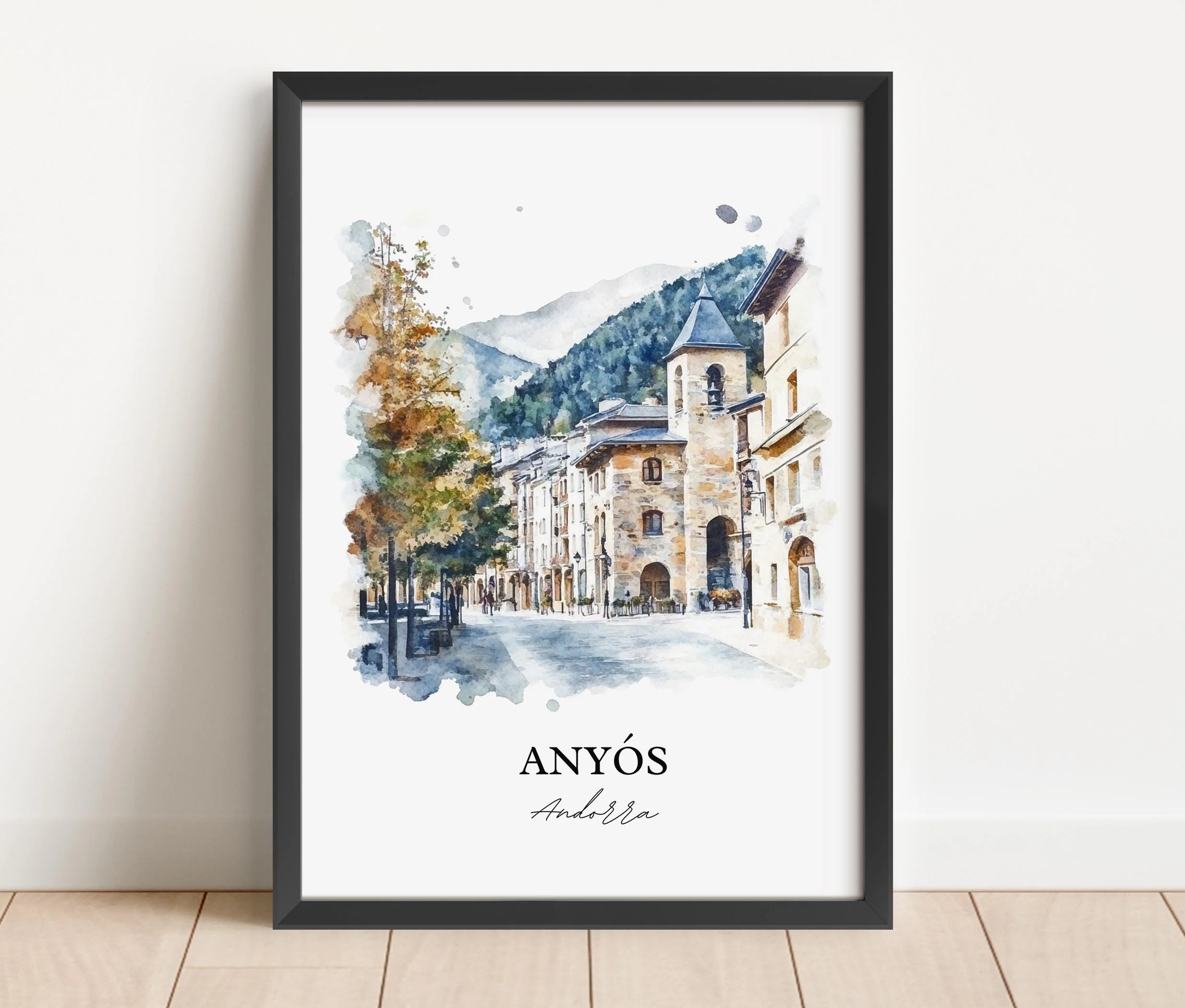 La Massana, Andorra – Watercolor Art Print - Image 6