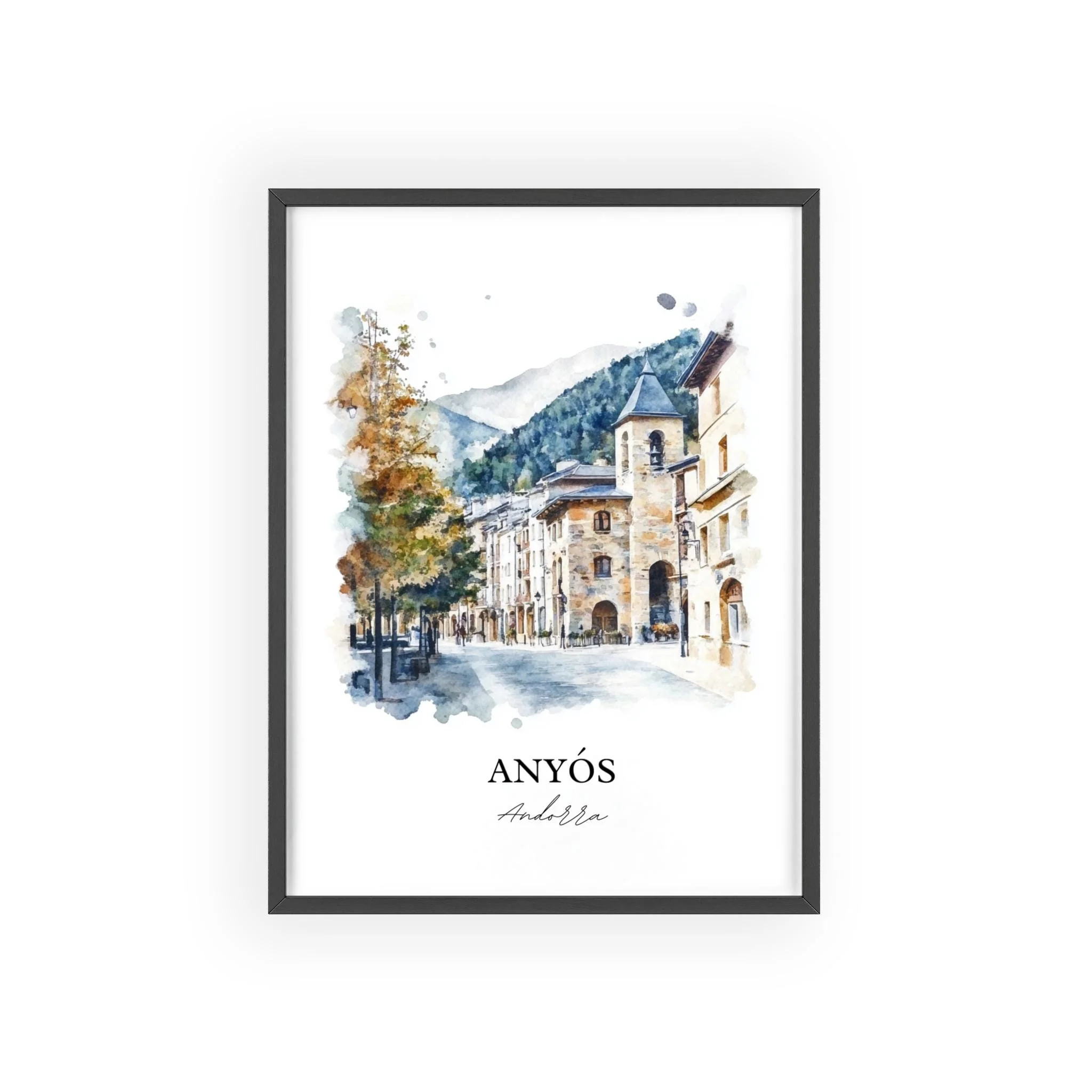 La Massana, Andorra – Watercolor Art Print - Image 7