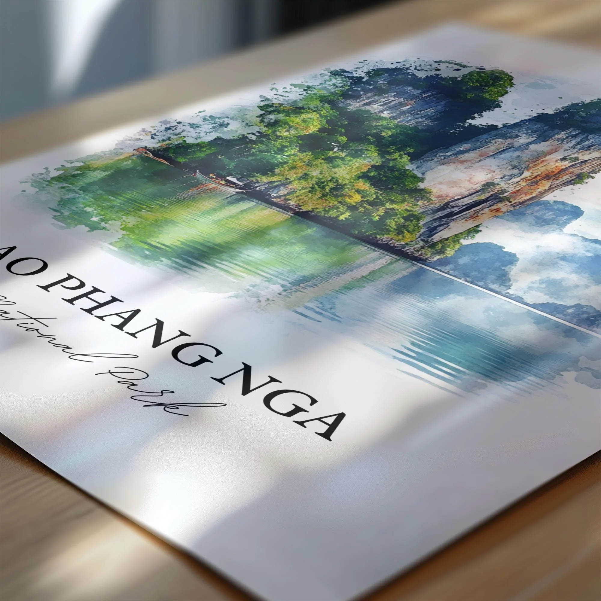 Ao Phang Nga National Park, Thailand – Watercolor Art Print - Image 2