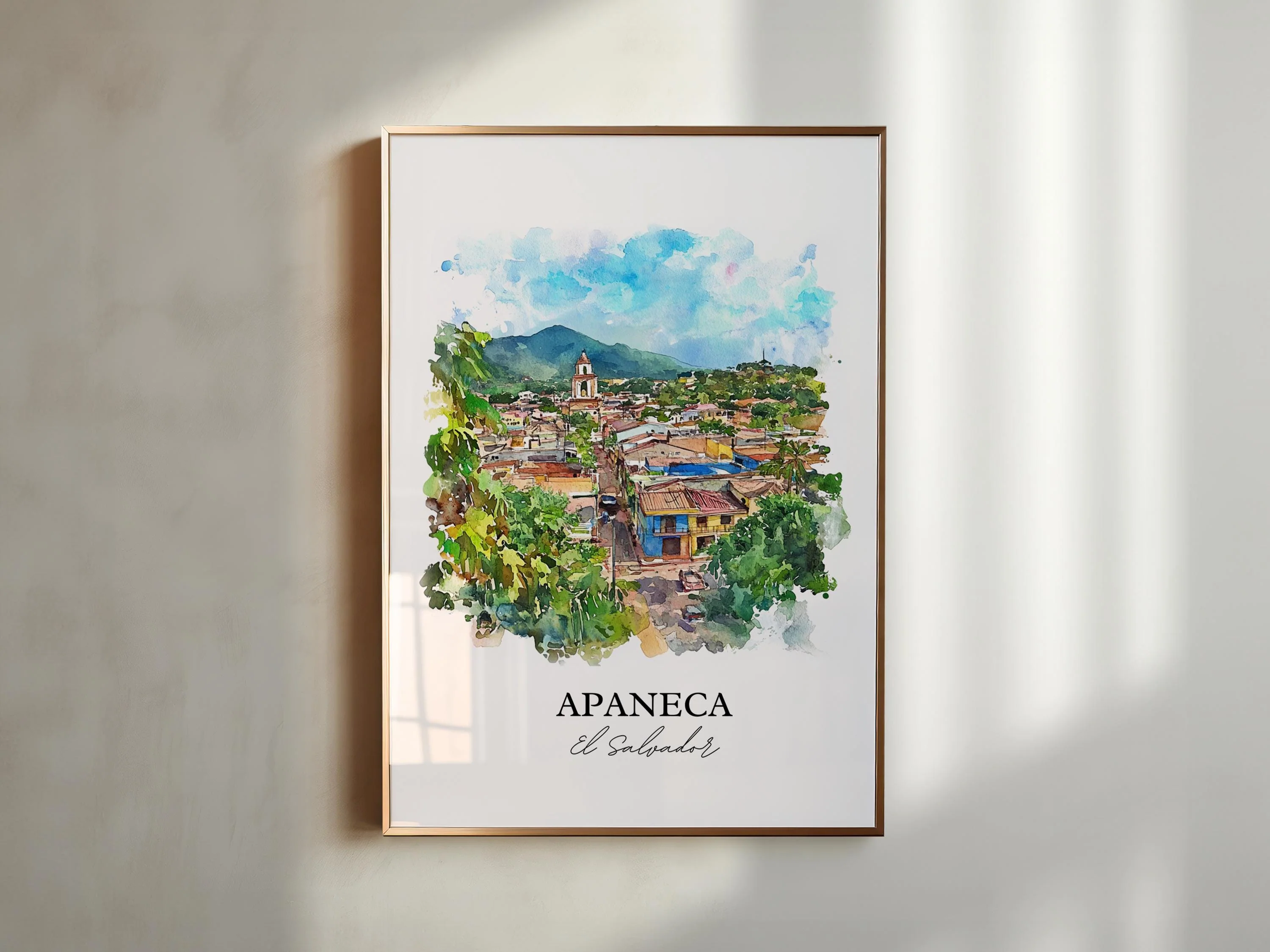Apaneca, El Salvador – Watercolor Art Print - Image 3