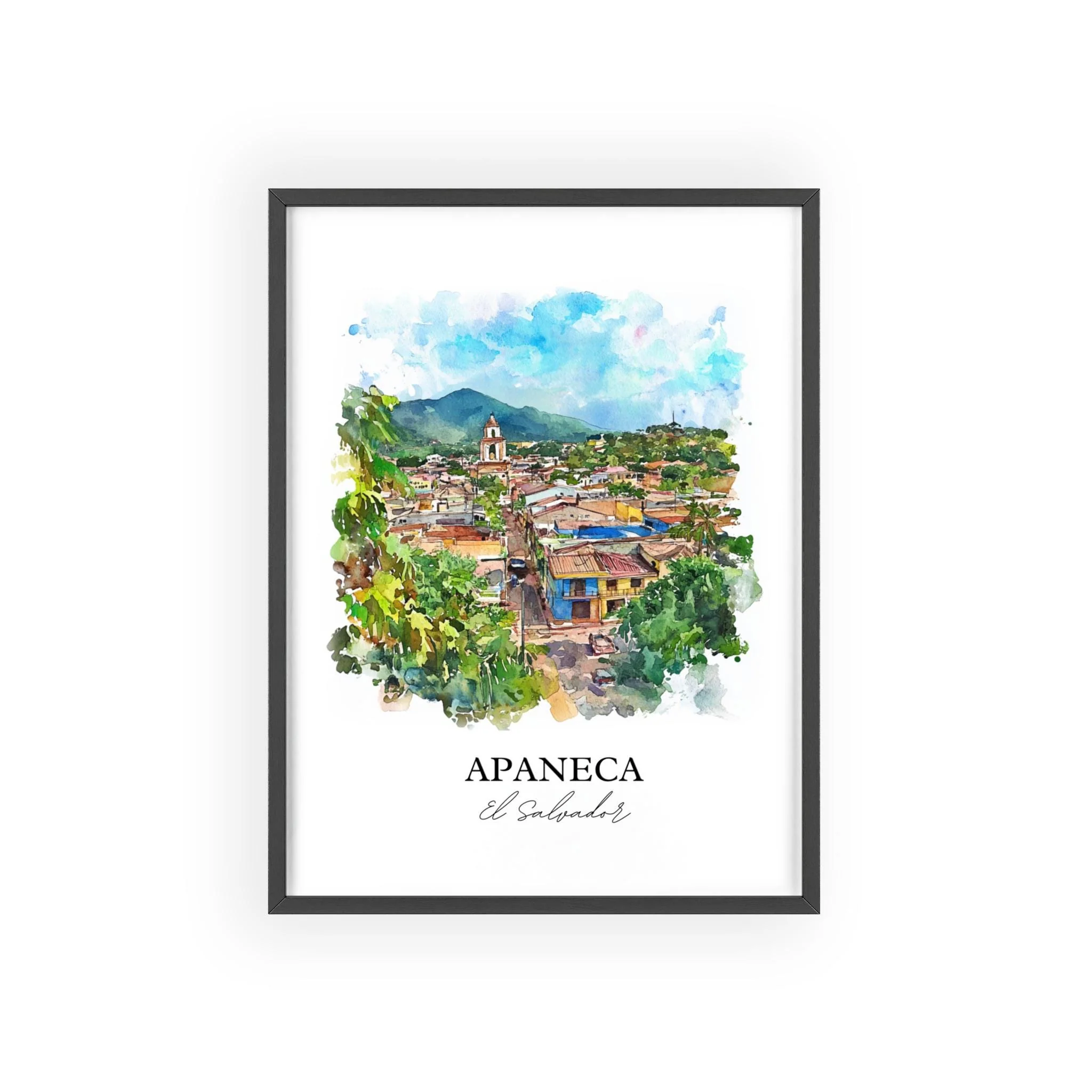 Apaneca, El Salvador – Watercolor Art Print - Image 7