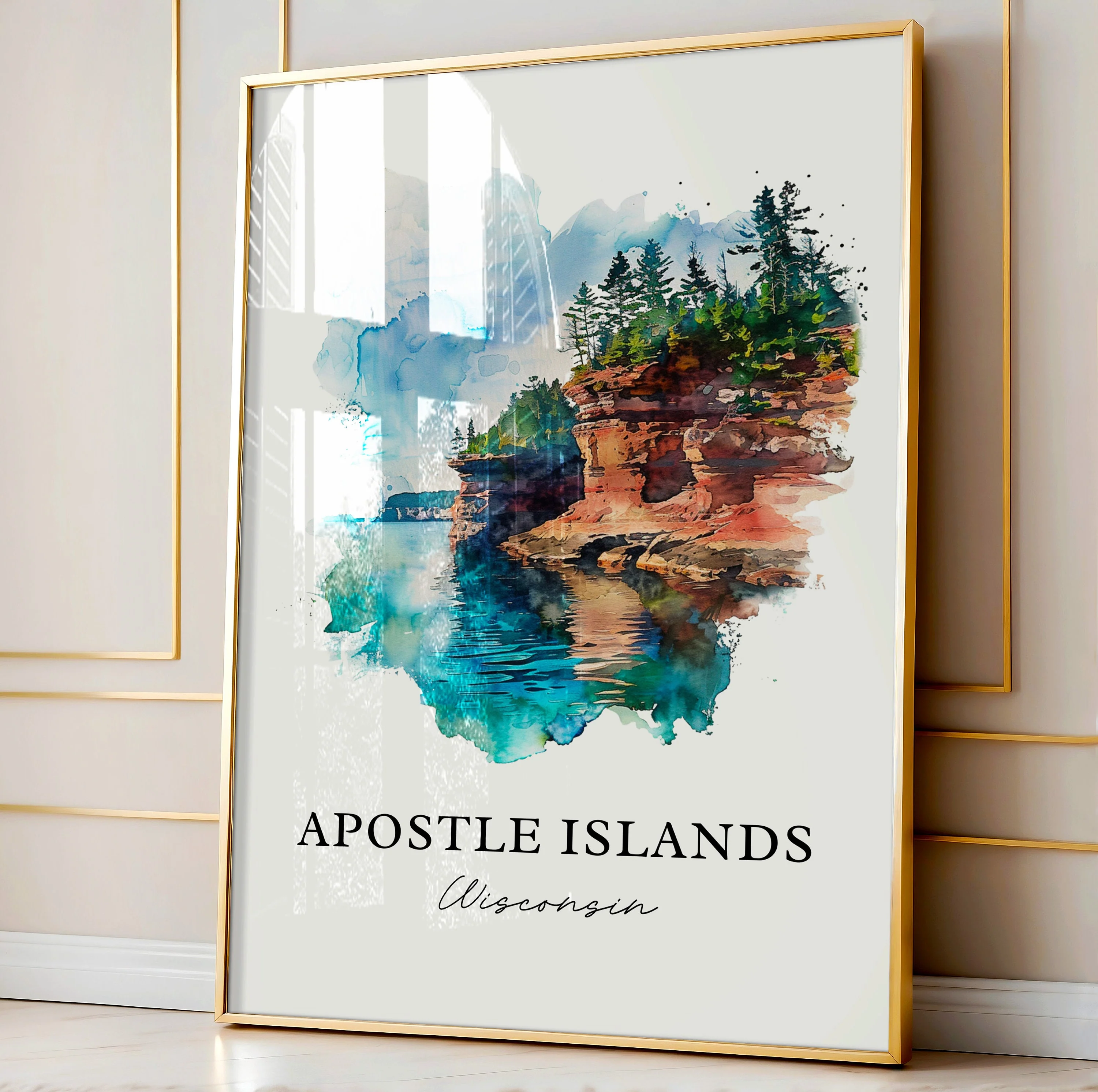 Apostle Islands, Wisconsin – Watercolor Art Print - Image 4